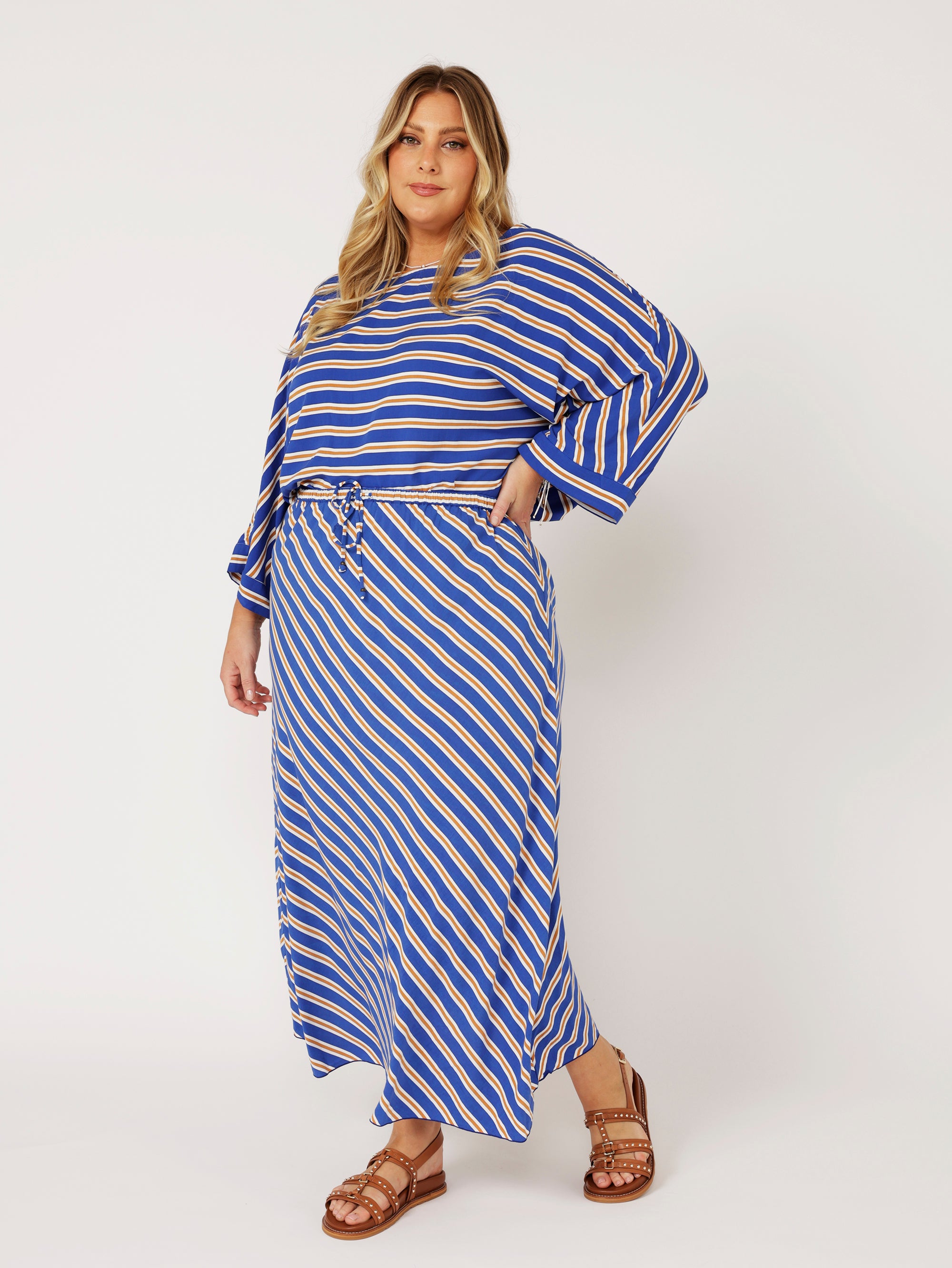 Brooke Top | Royal Blue Stripe - Saffron Road