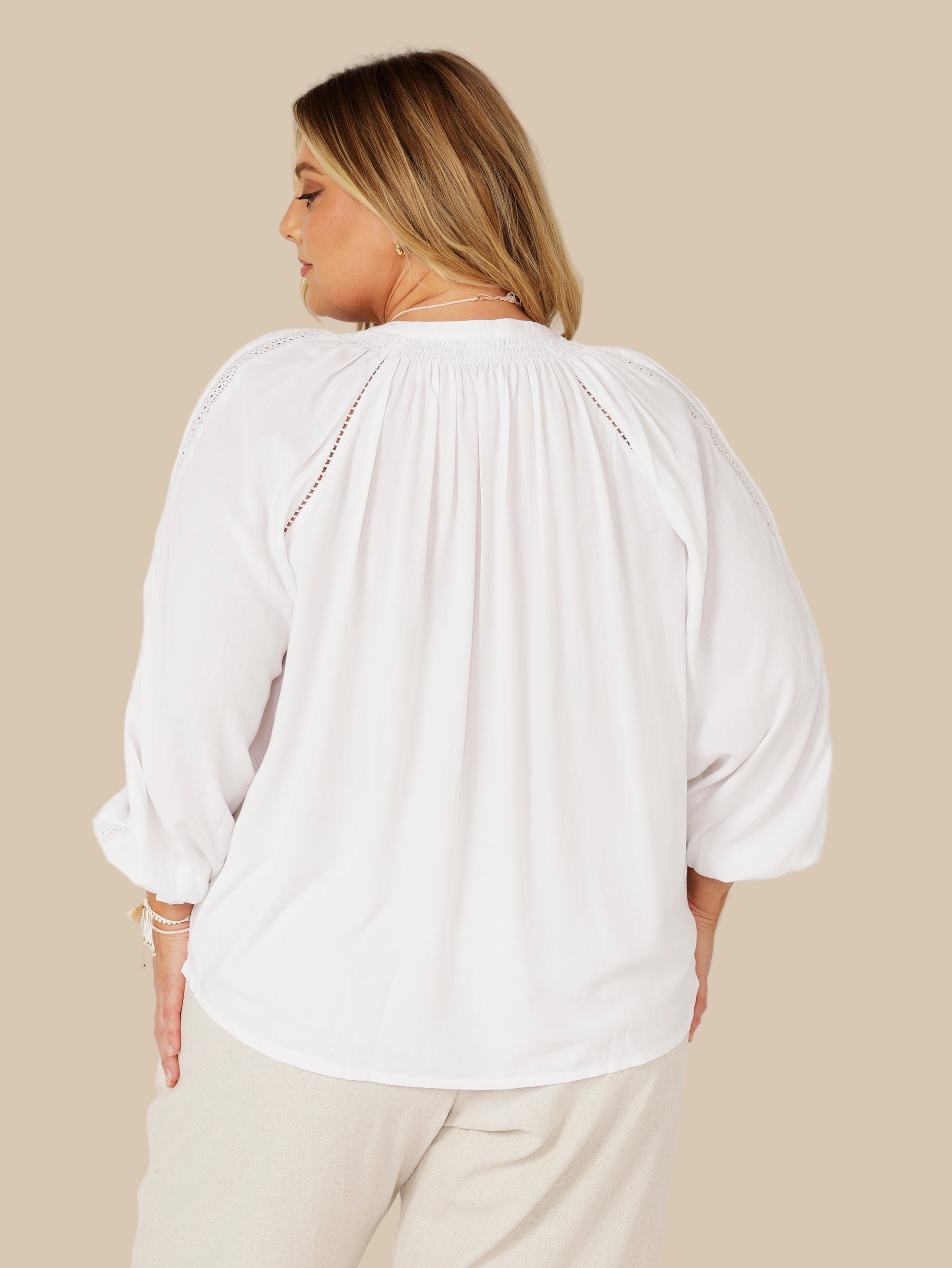 Phoebe Blouse | White - Saffron Road