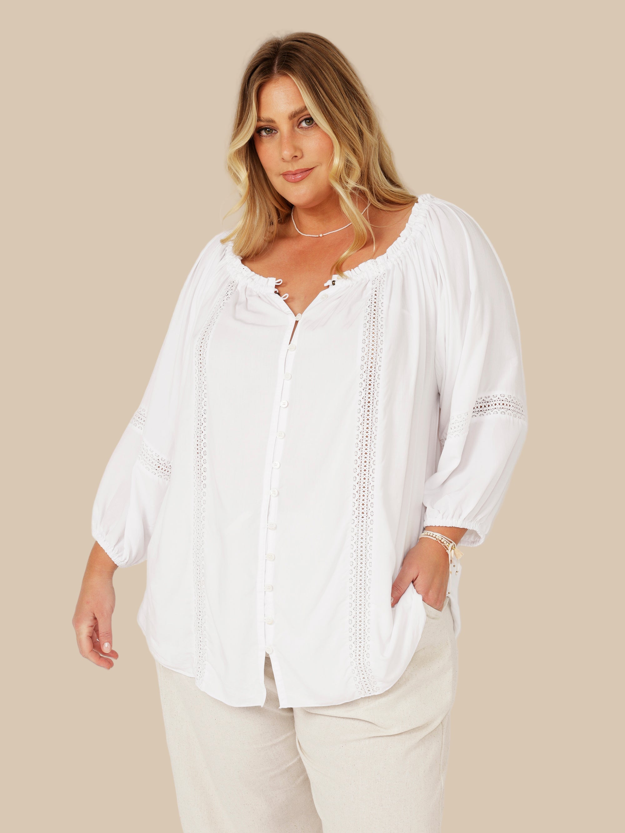 Paris Night Top | White - Saffron Road
