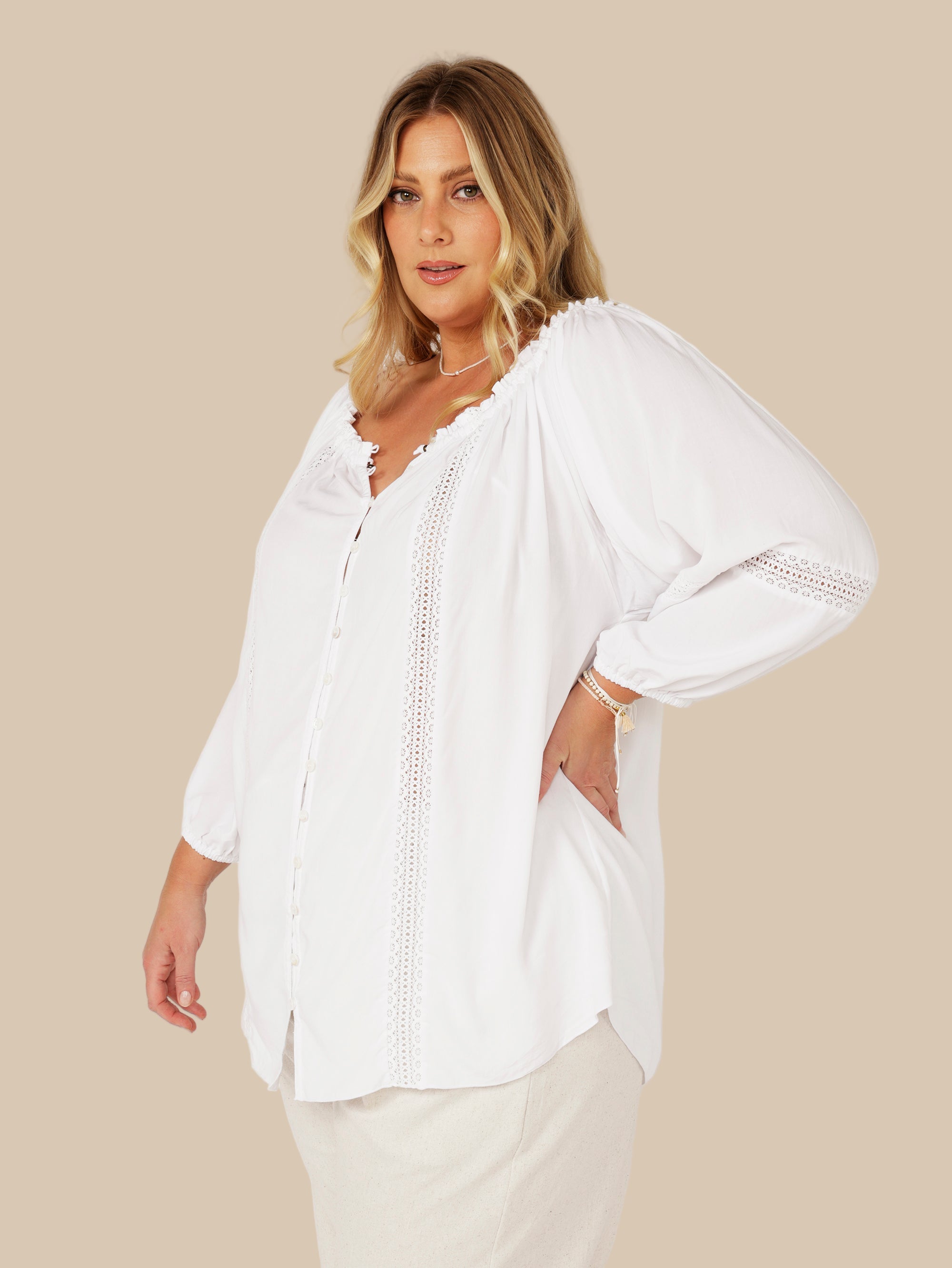 Paris Night Top | White - Saffron Road