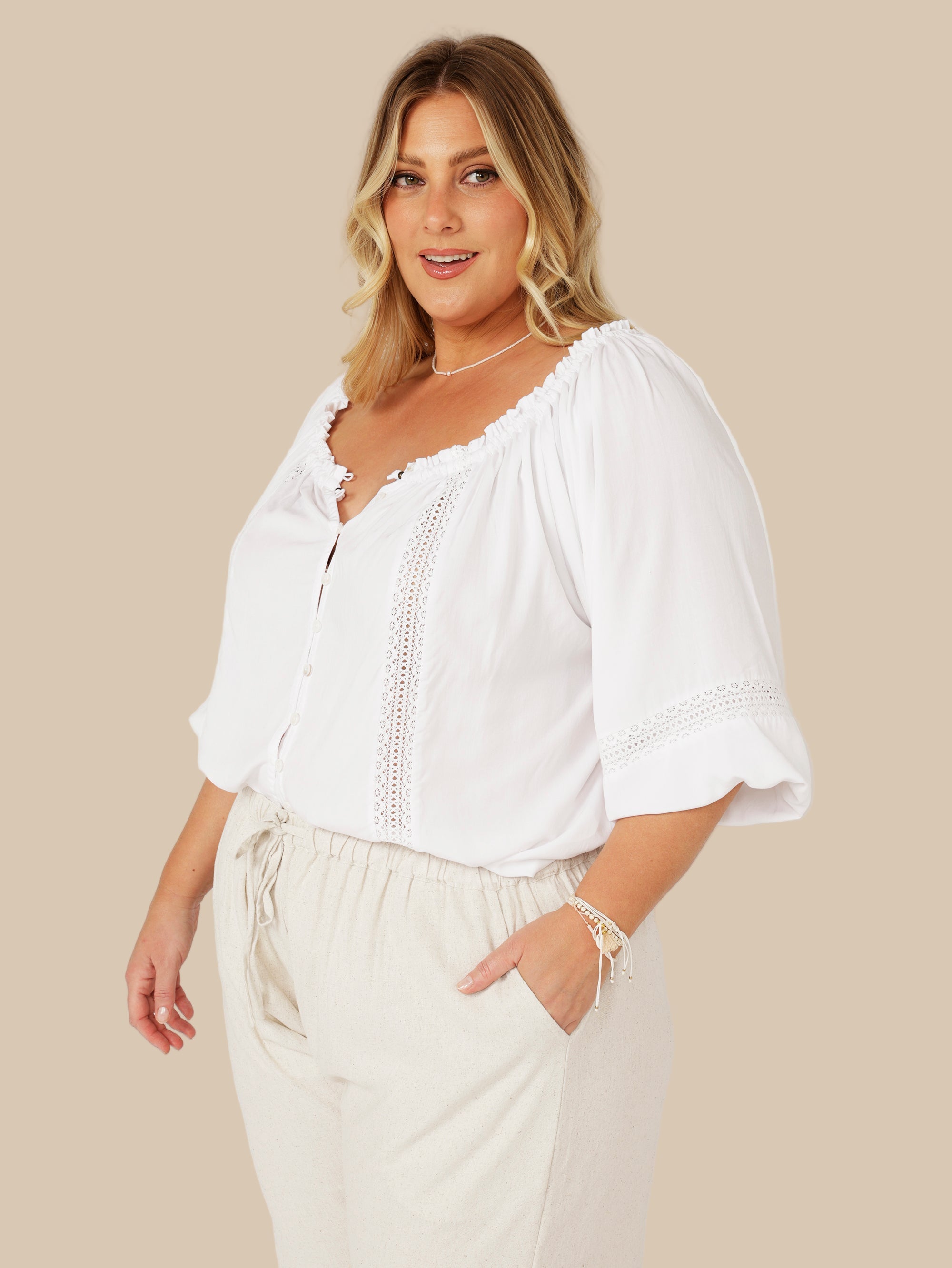 Paris Night Top | White - Saffron Road