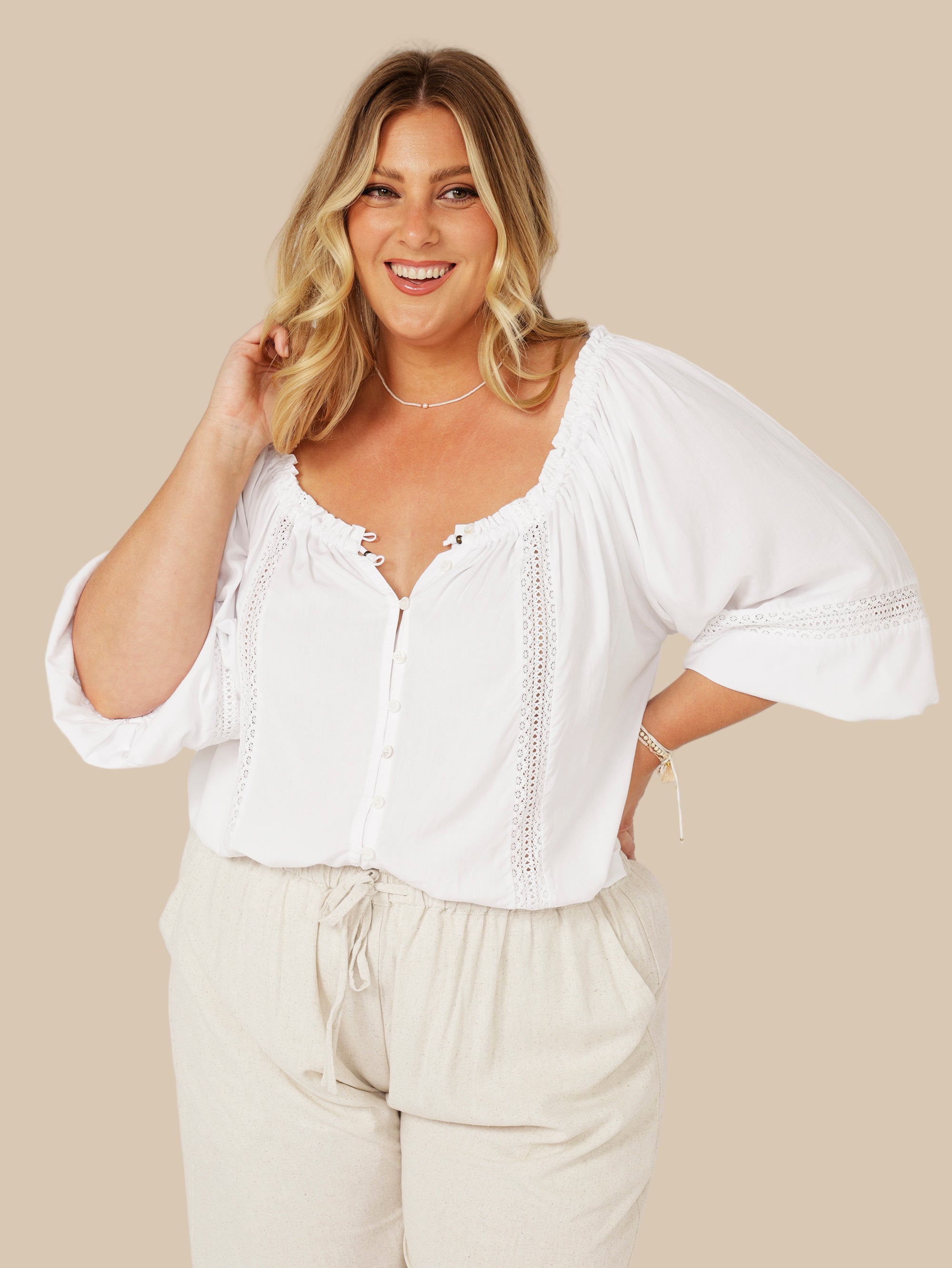 Paris Night Top | White - Saffron Road