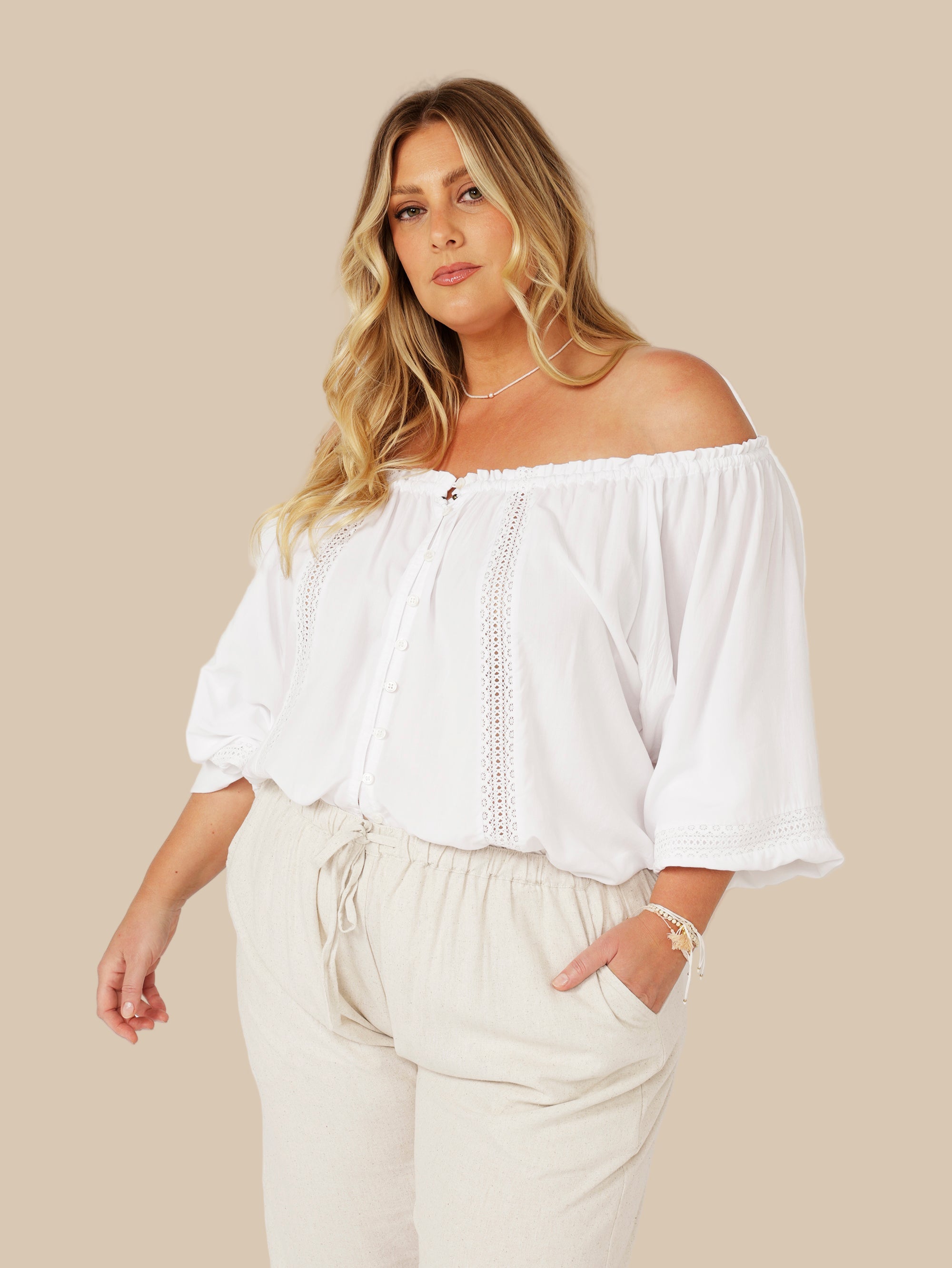 Paris Night Top | White - Saffron Road