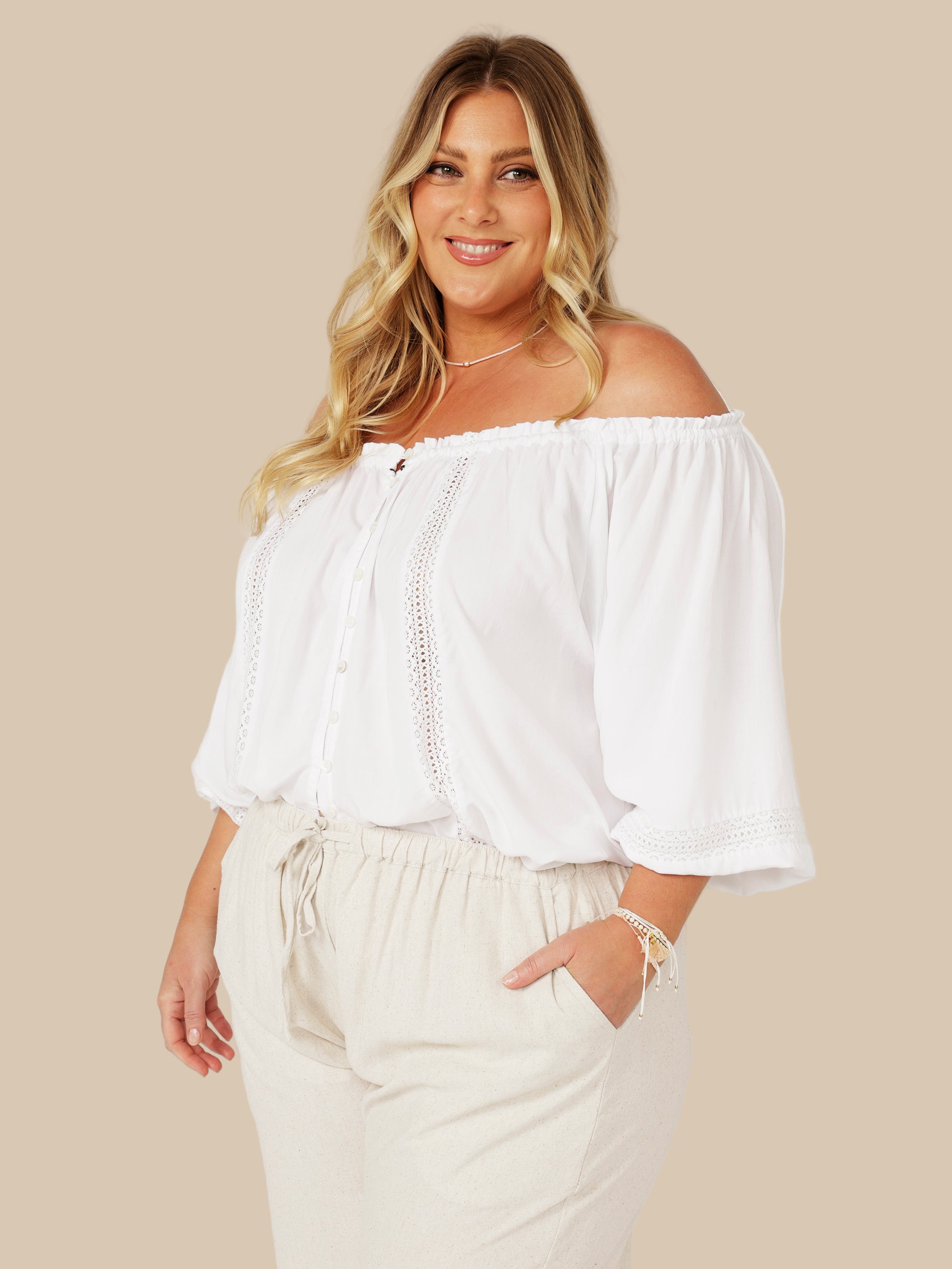 Paris Night Top | White - Saffron Road