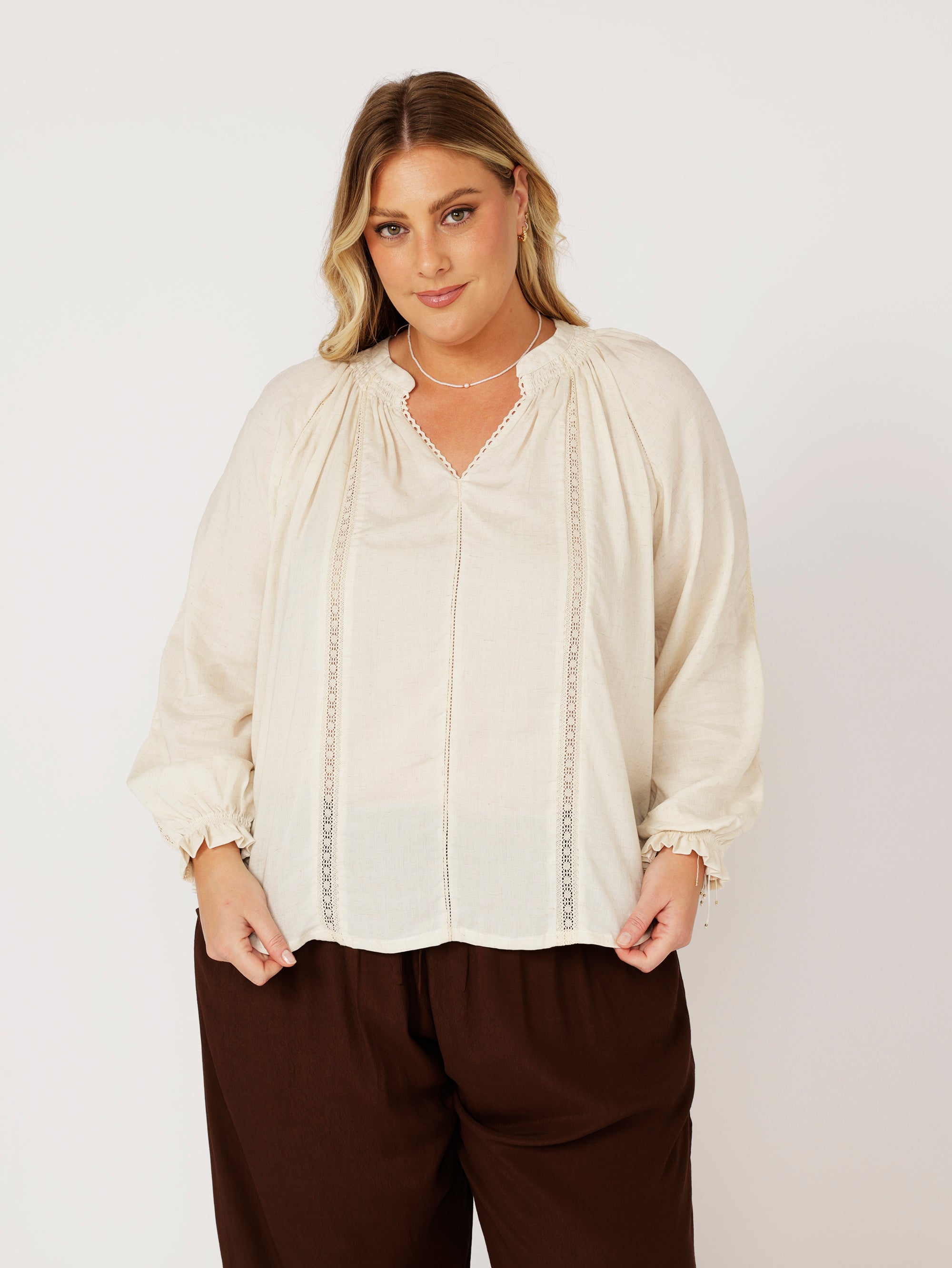 Phoebe Blouse | Natural - Saffron Road