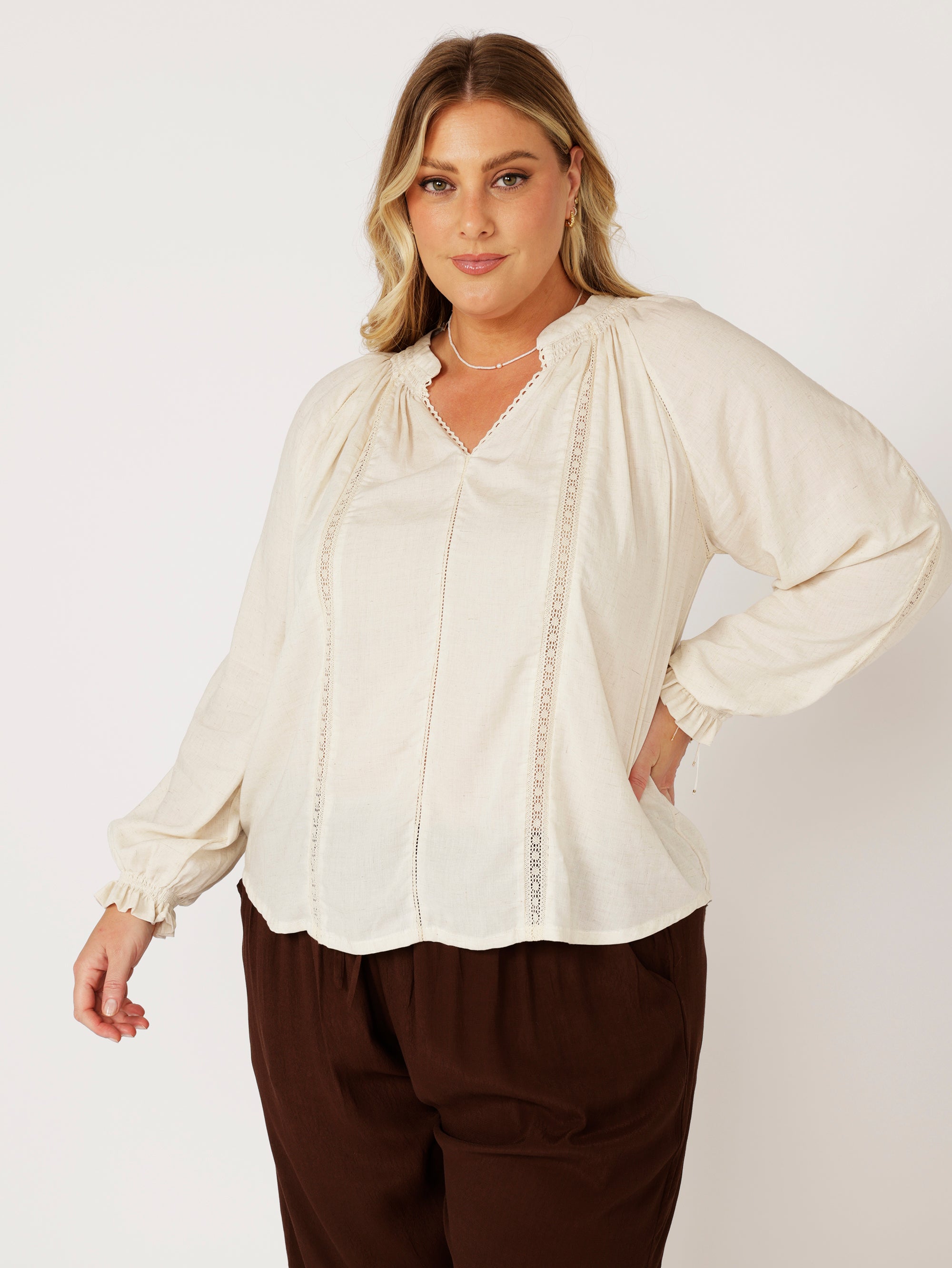 Phoebe Blouse | Natural - Saffron Road