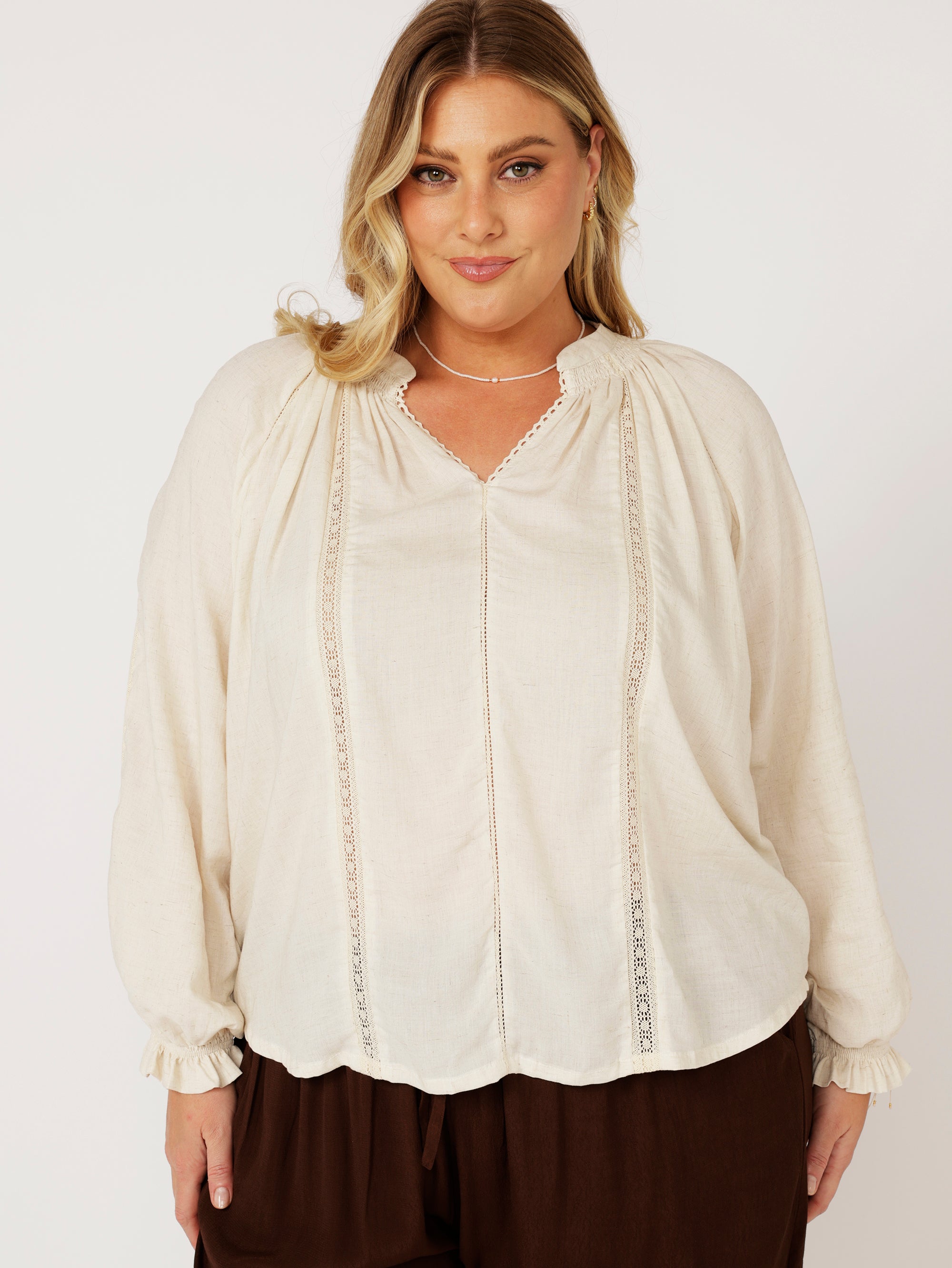 Phoebe Blouse | Natural - Saffron Road