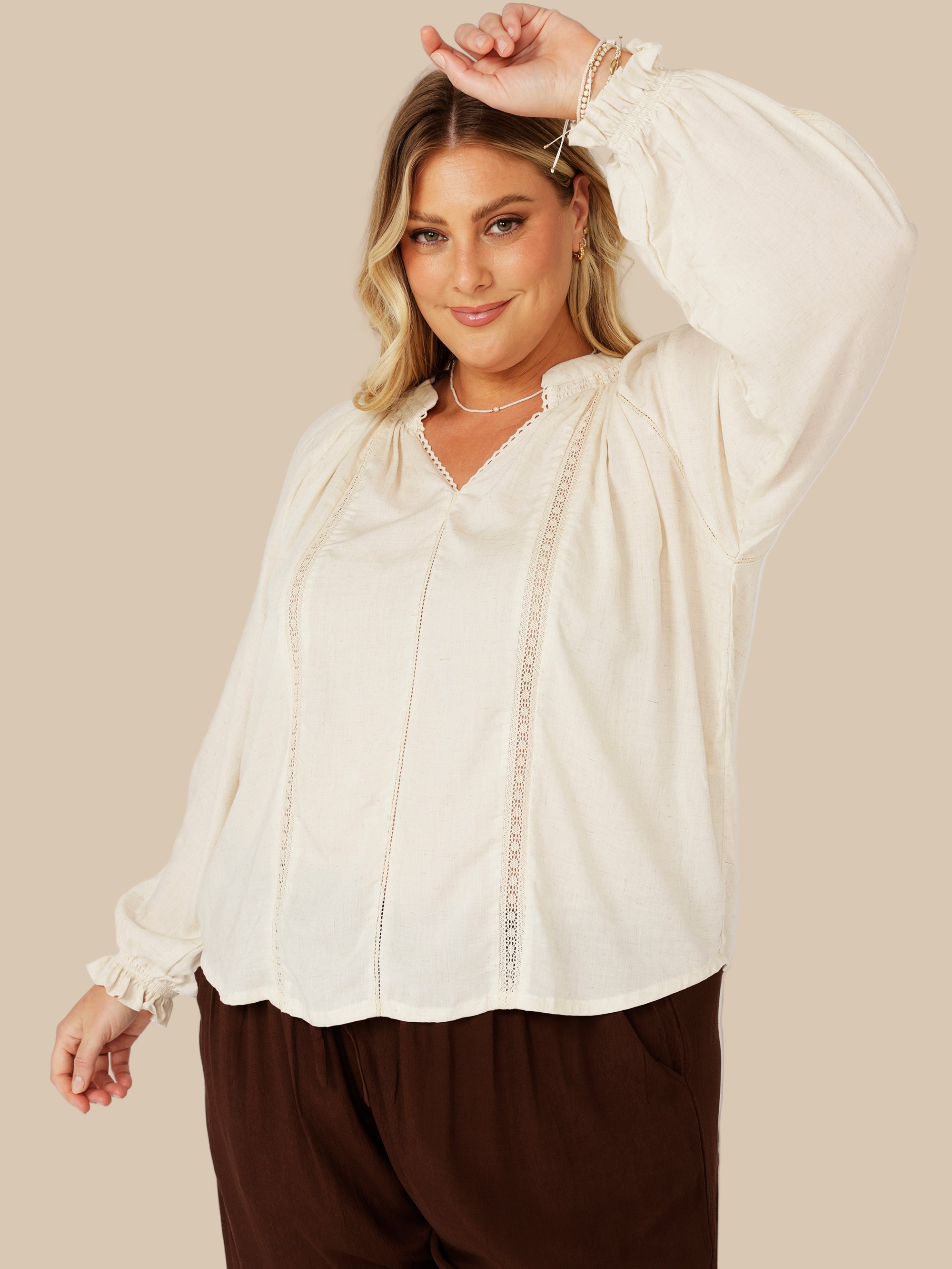 Phoebe Blouse | Natural - Saffron Road