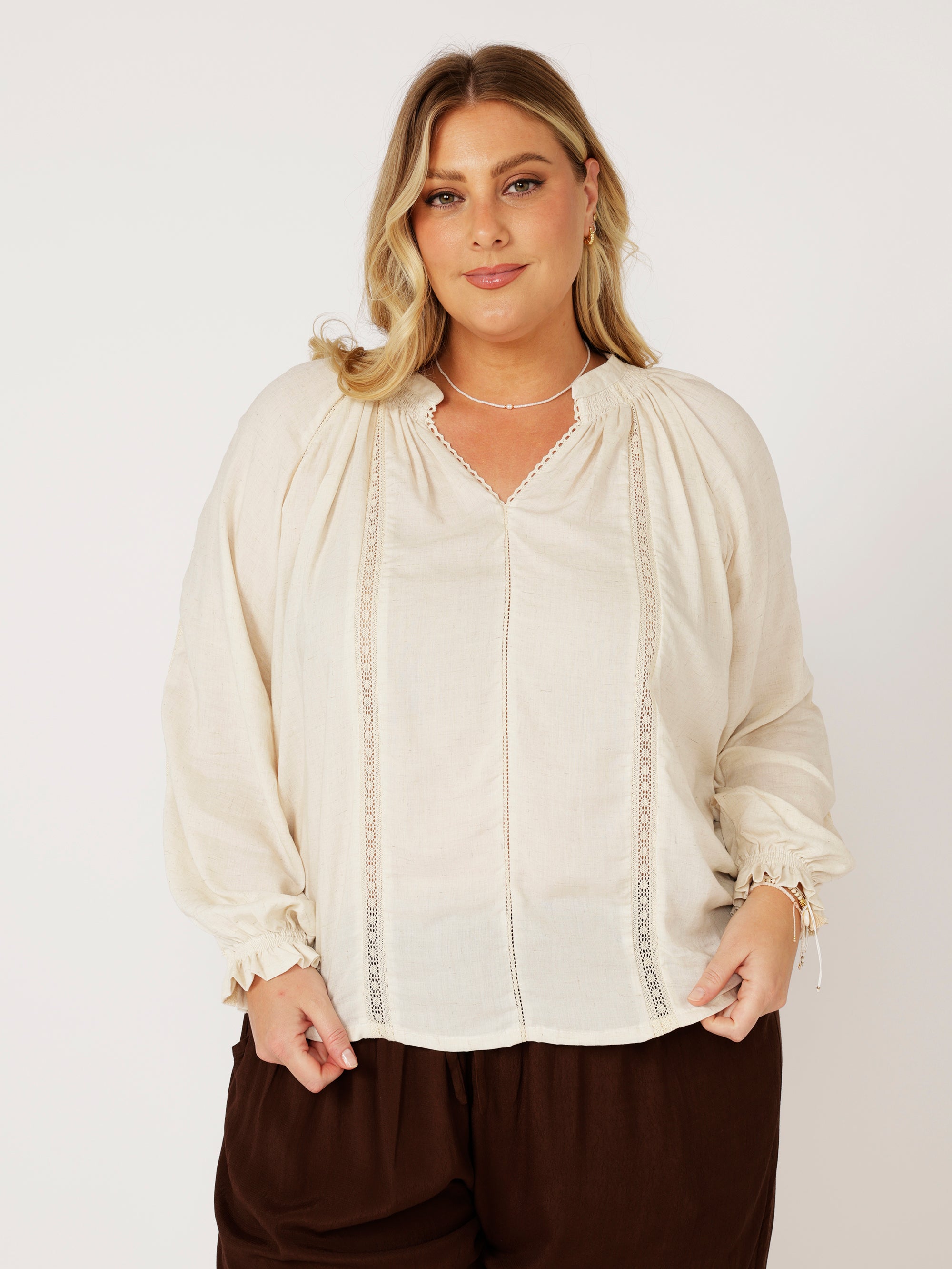 Phoebe Blouse | Natural - Saffron Road