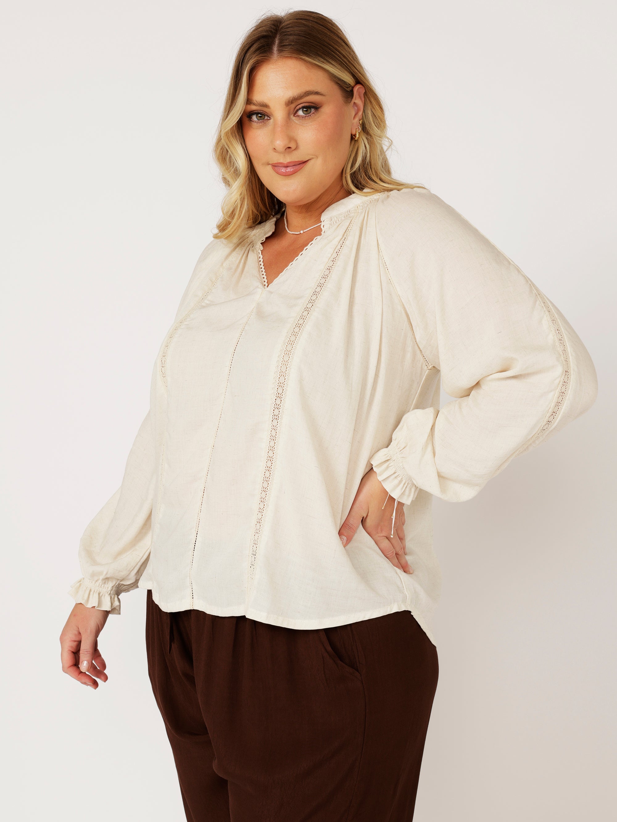 Phoebe Blouse | Natural - Saffron Road