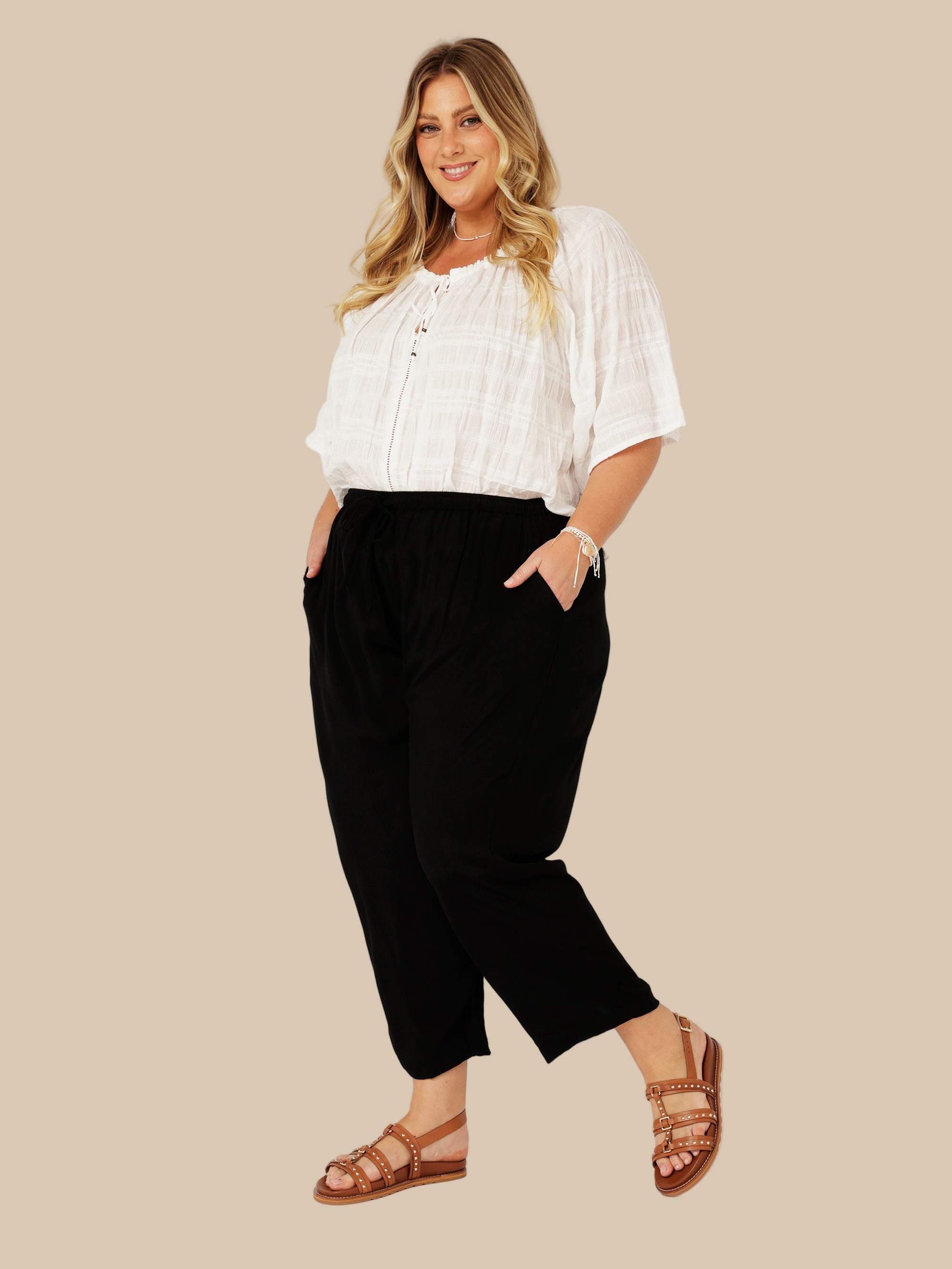Slouch Pant | Black Fujet - Saffron Road