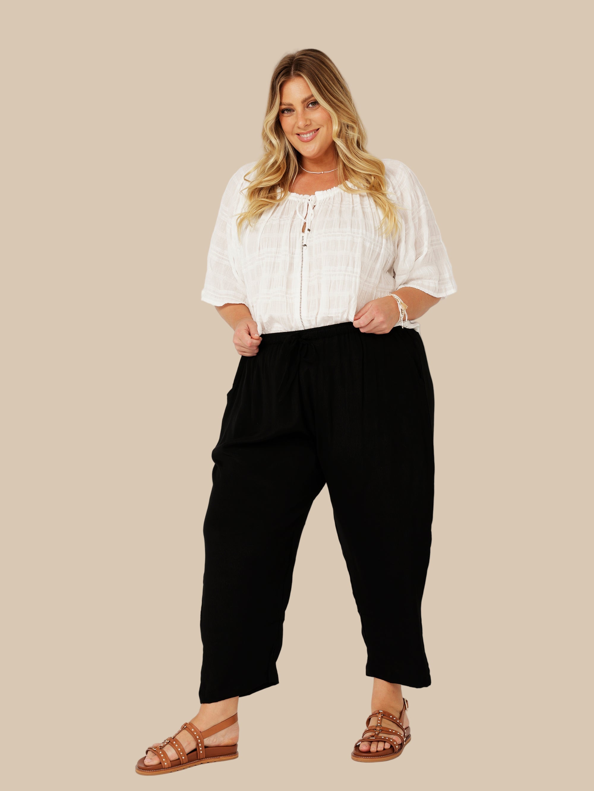 Slouch Pant | Black Fujet - Saffron Road