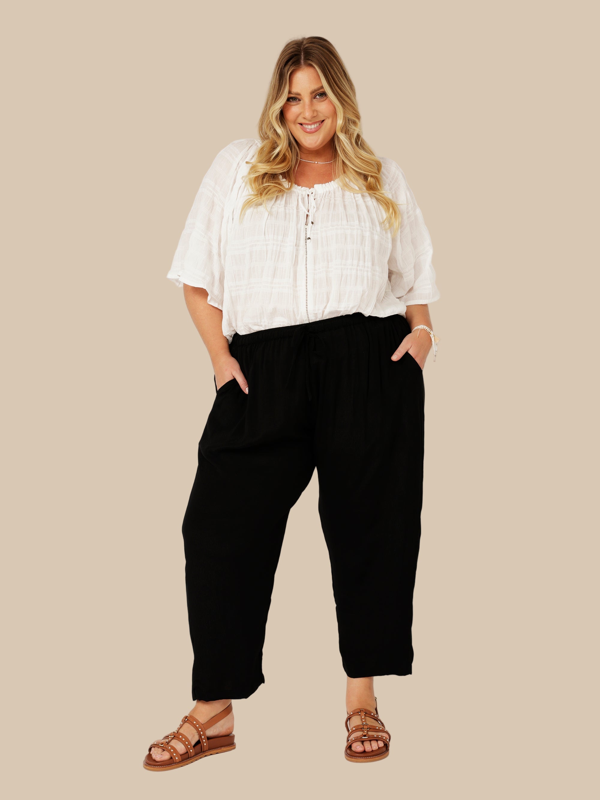 Slouch Pant | Black Fujet - Saffron Road