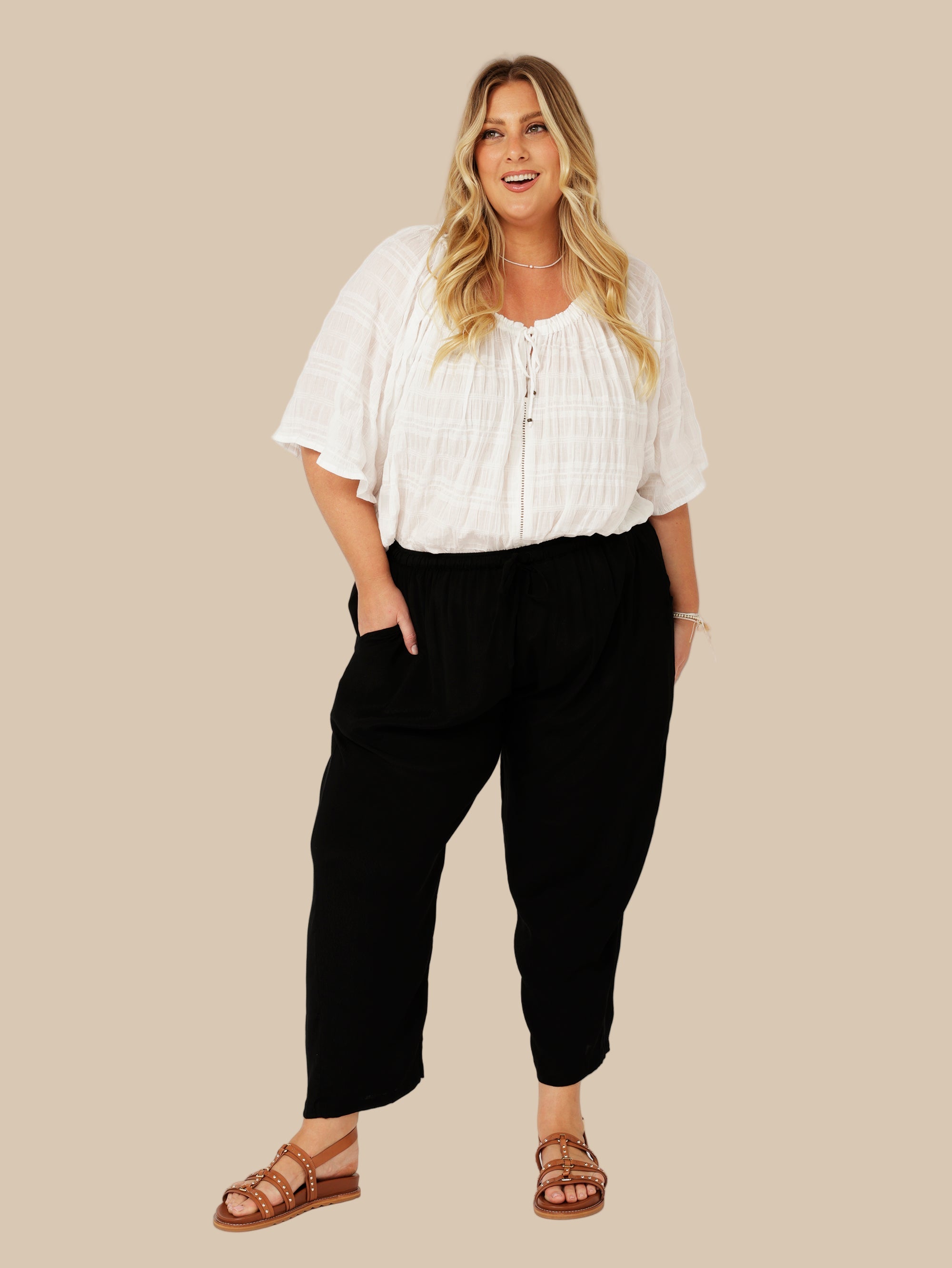 Slouch Pant | Black Fujet - Saffron Road