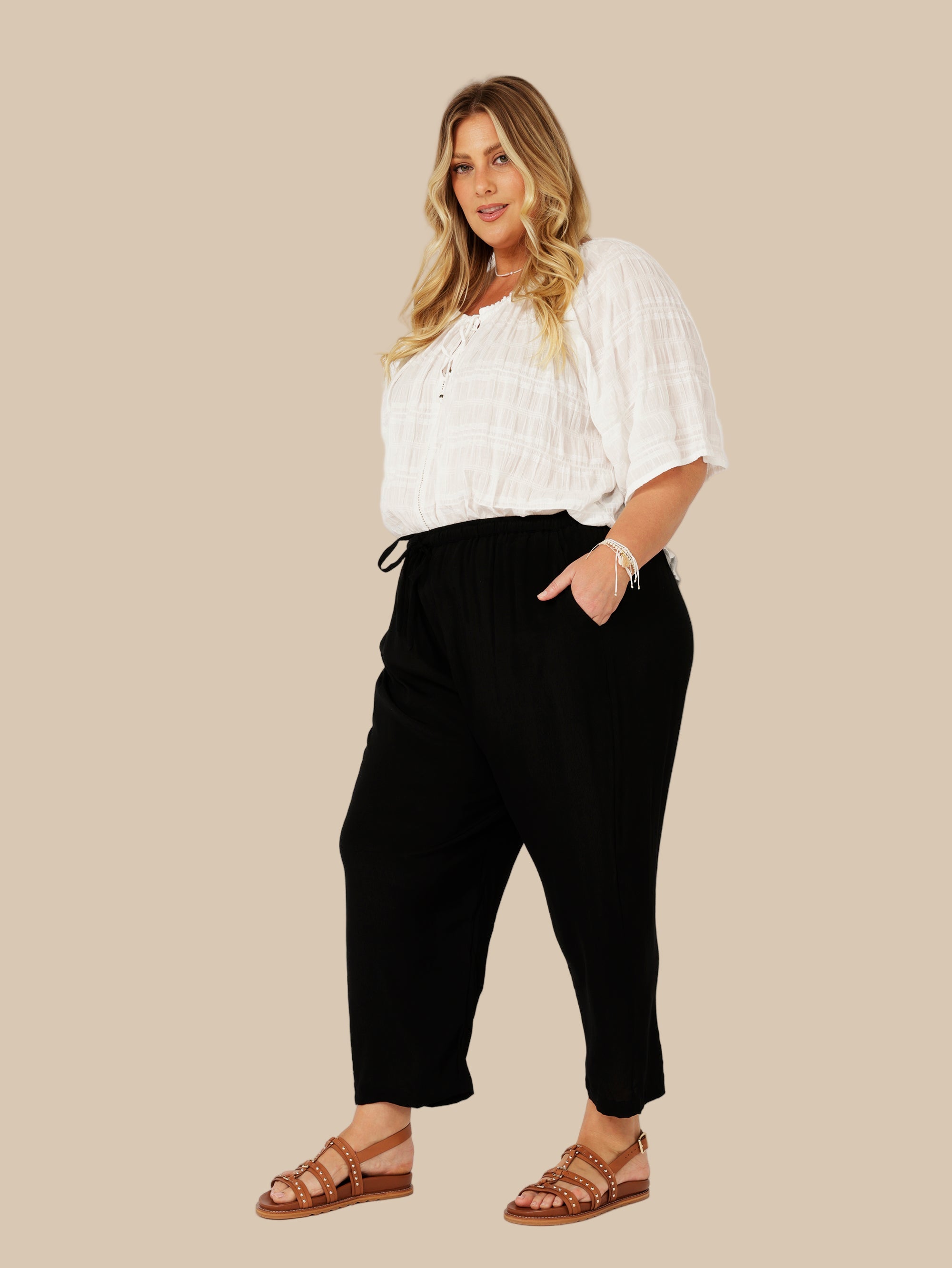 Slouch Pant | Black Fujet - Saffron Road