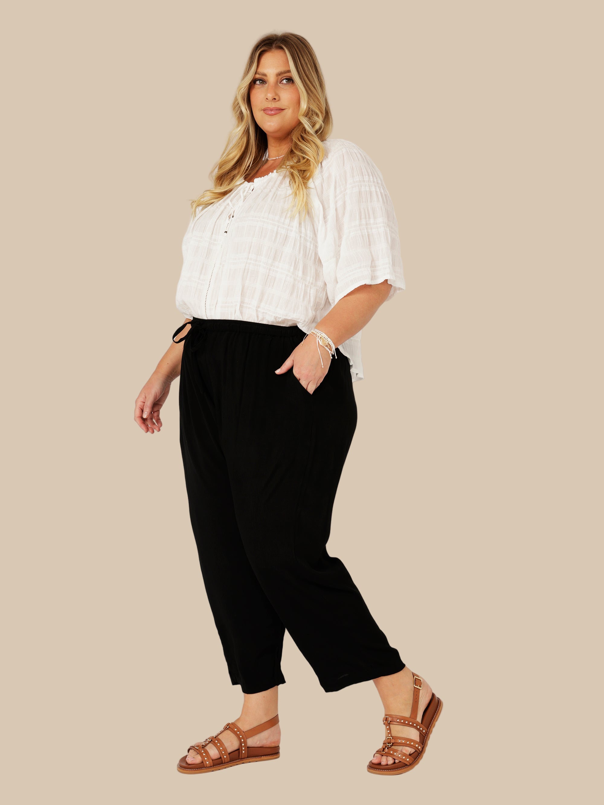 Slouch Pant | Black Fujet - Saffron Road