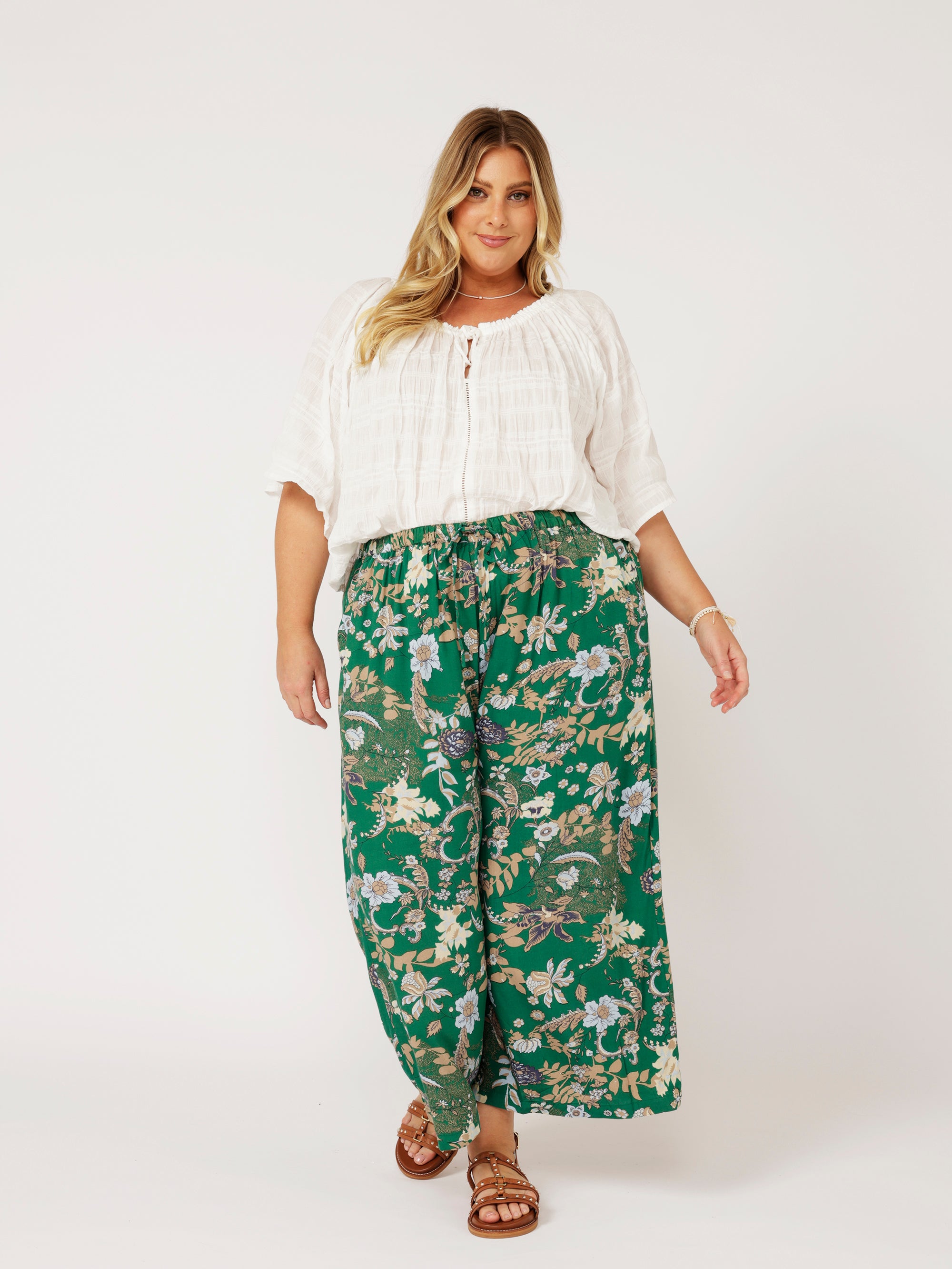 Island Pant | Midnight Garden Green - Saffron Road