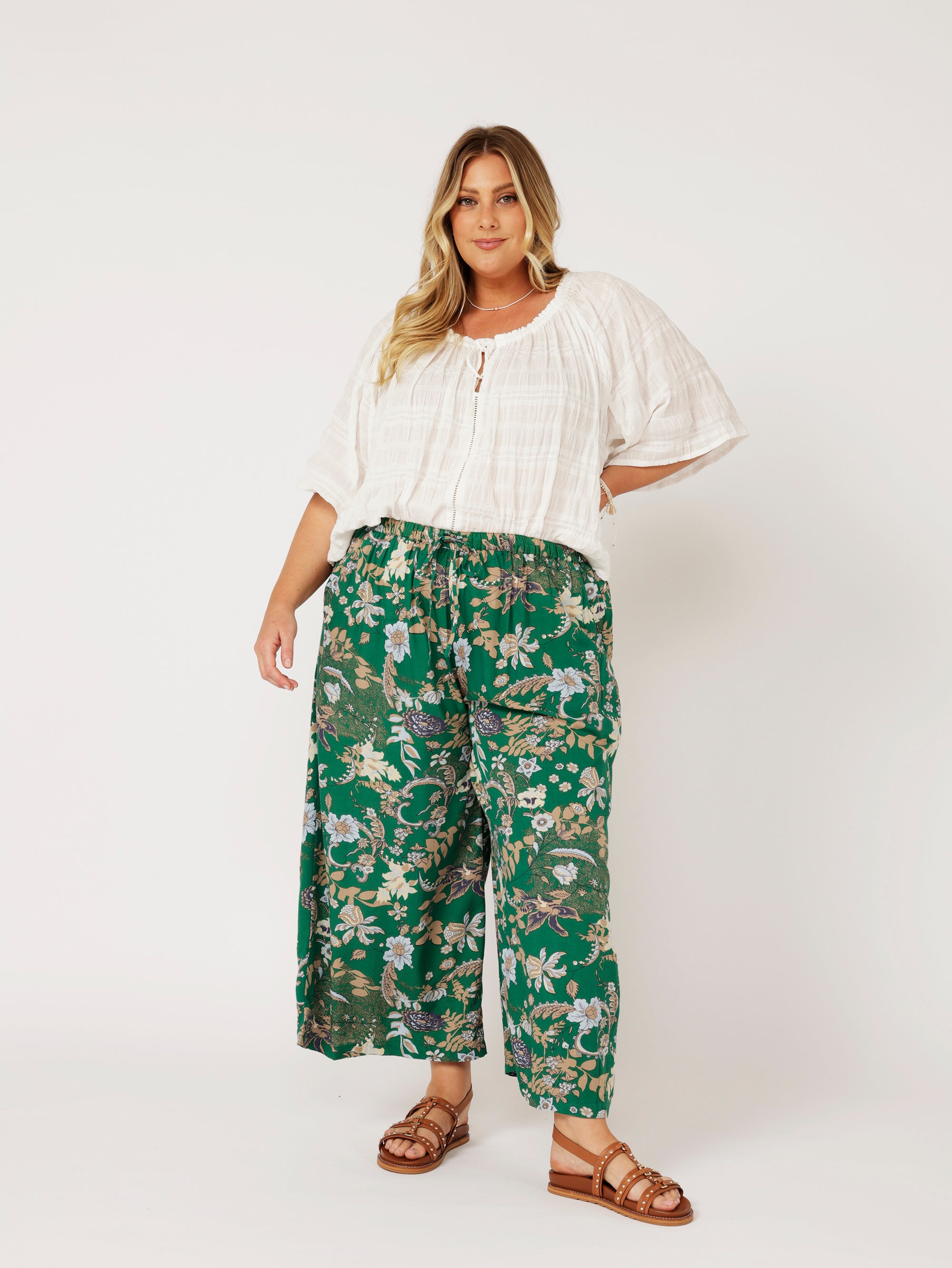 Island Pant | Midnight Garden Green - Saffron Road