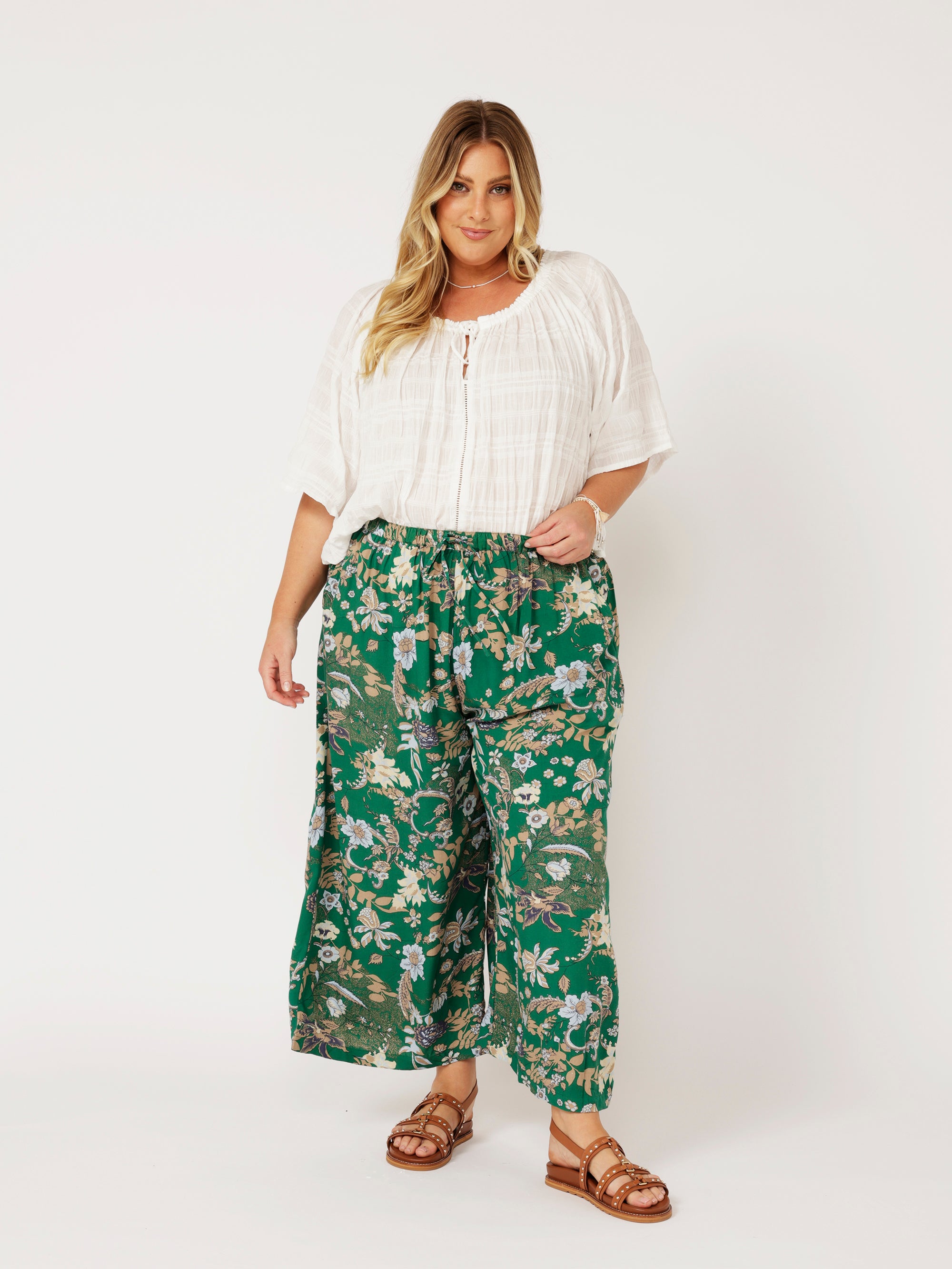 Island Pant | Midnight Garden Green - Saffron Road