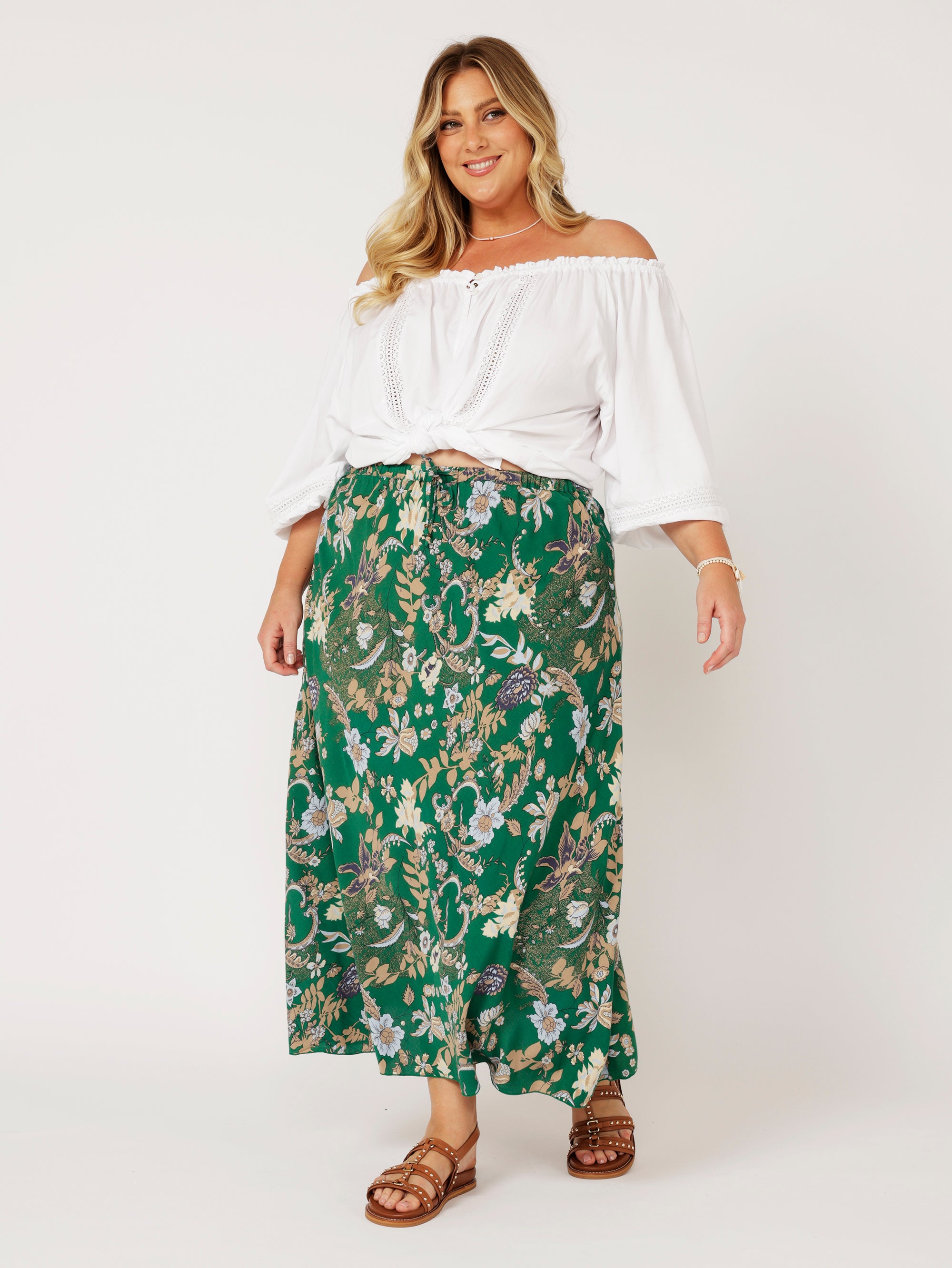Violet Skirt | Midnight Garden Green - Saffron Road