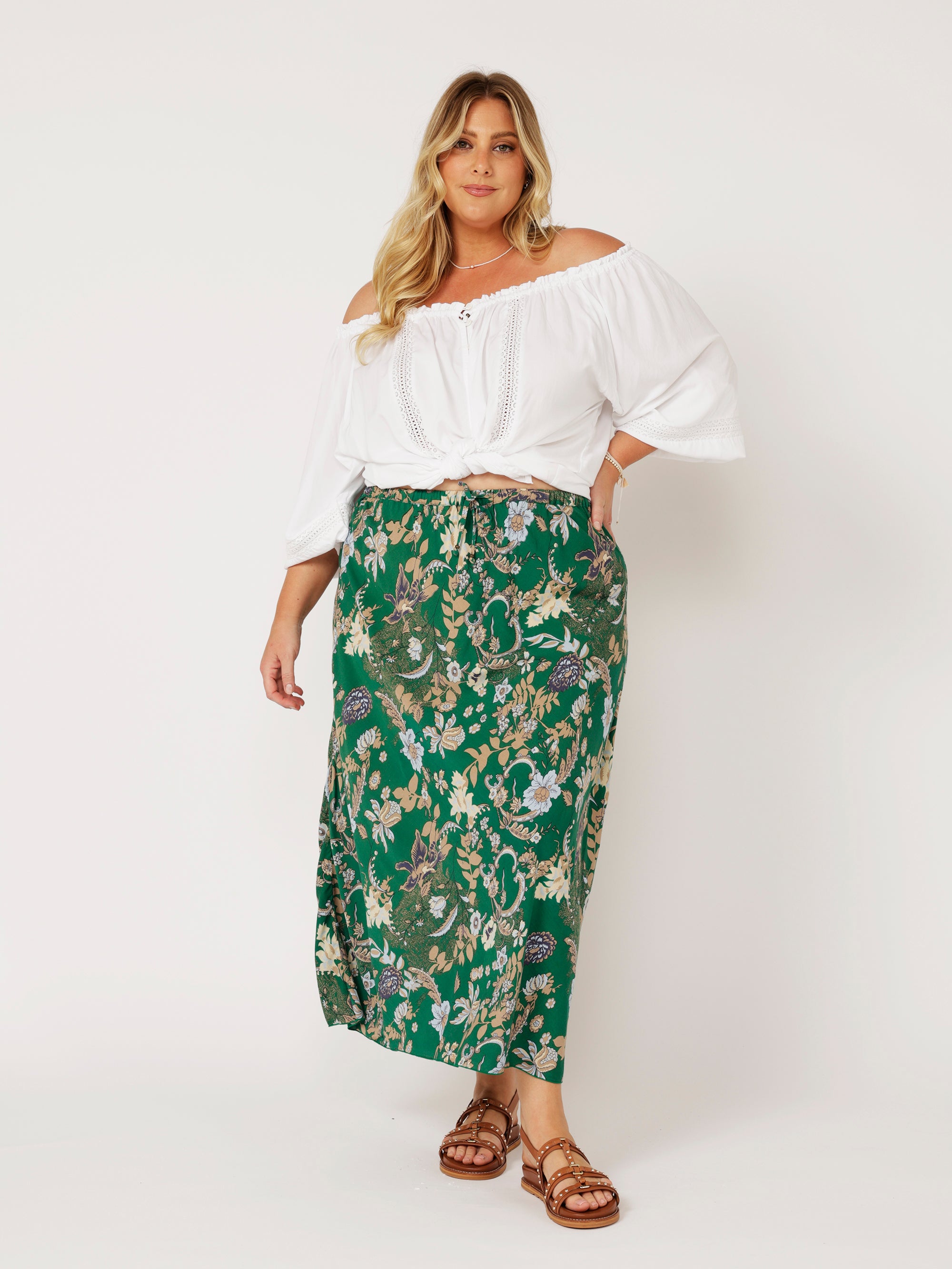 Violet Skirt | Midnight Garden Green - Saffron Road