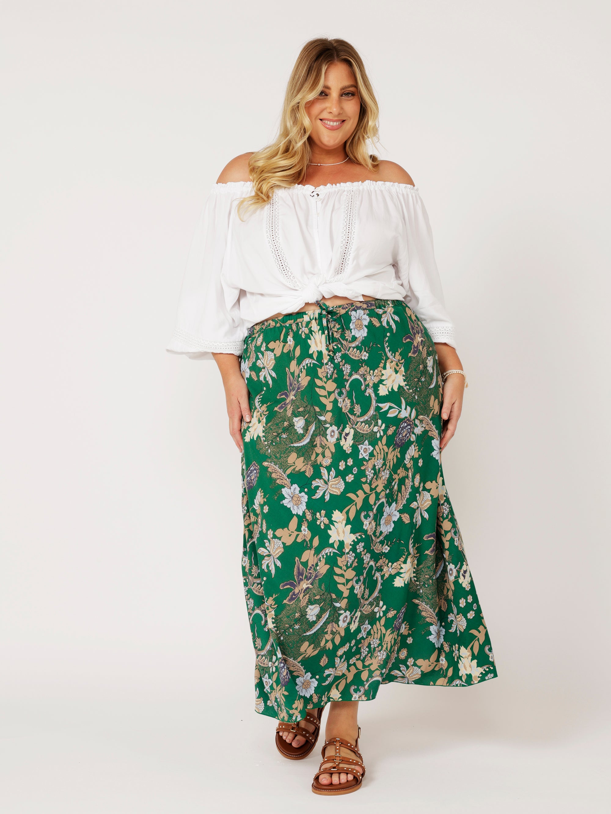 Violet Skirt | Midnight Garden Green - Saffron Road
