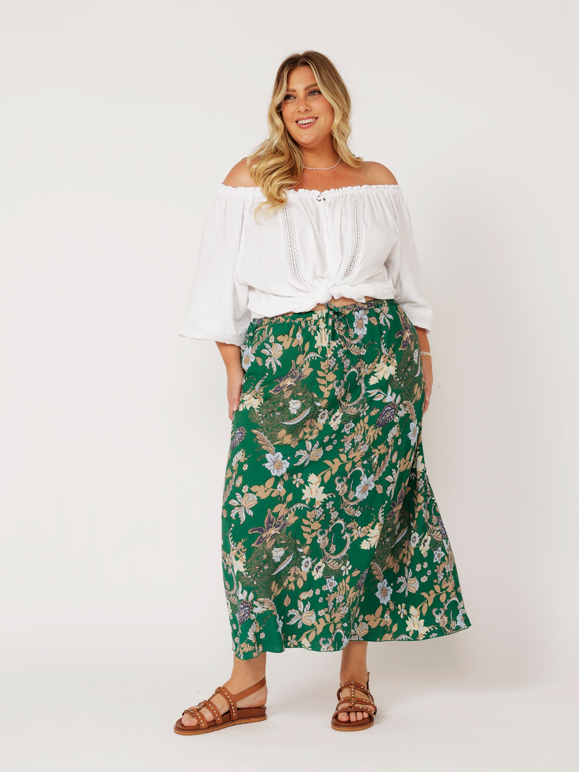 Violet Skirt | Midnight Garden Green - Saffron Road