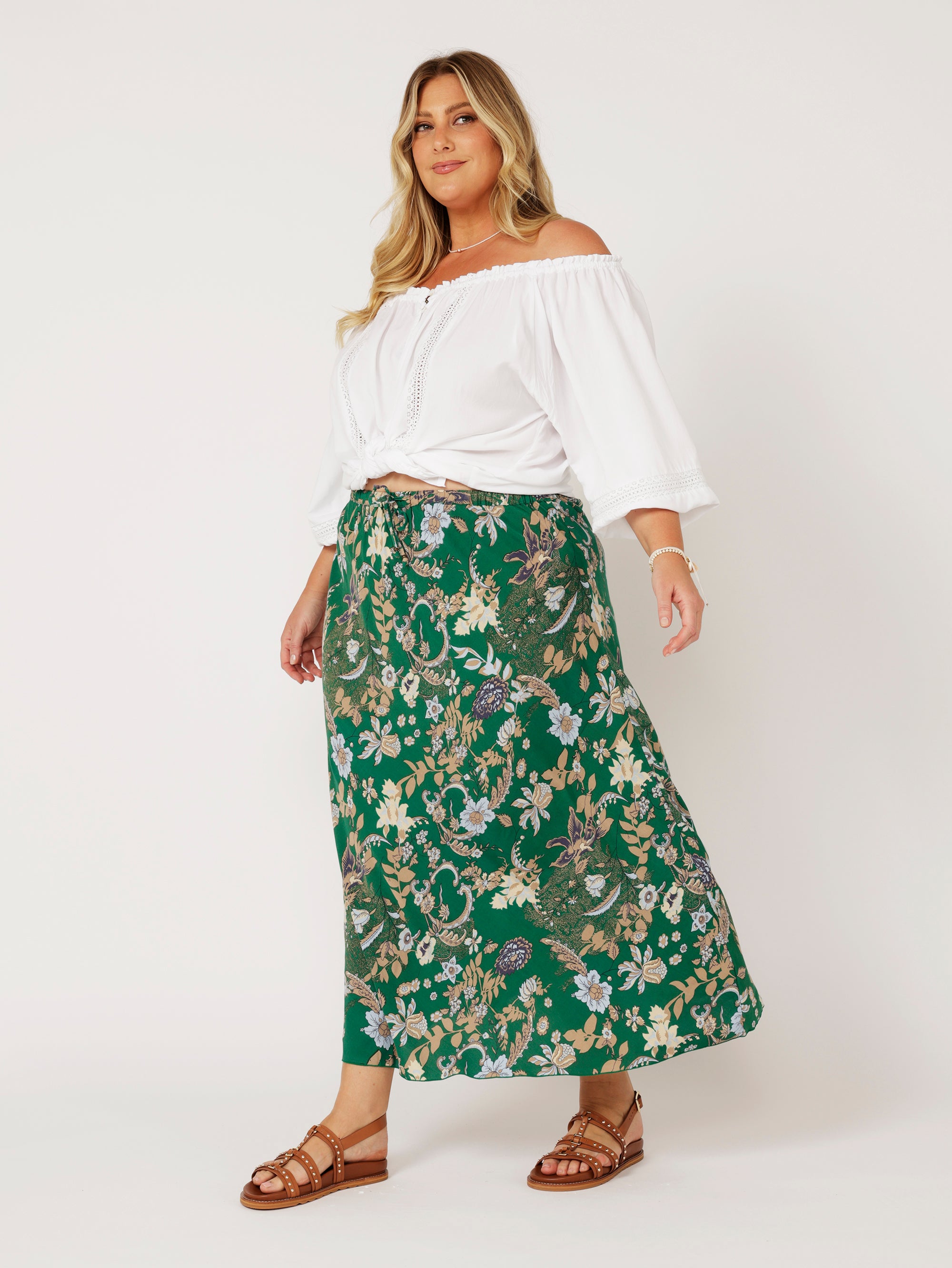 Violet Skirt | Midnight Garden Green - Saffron Road