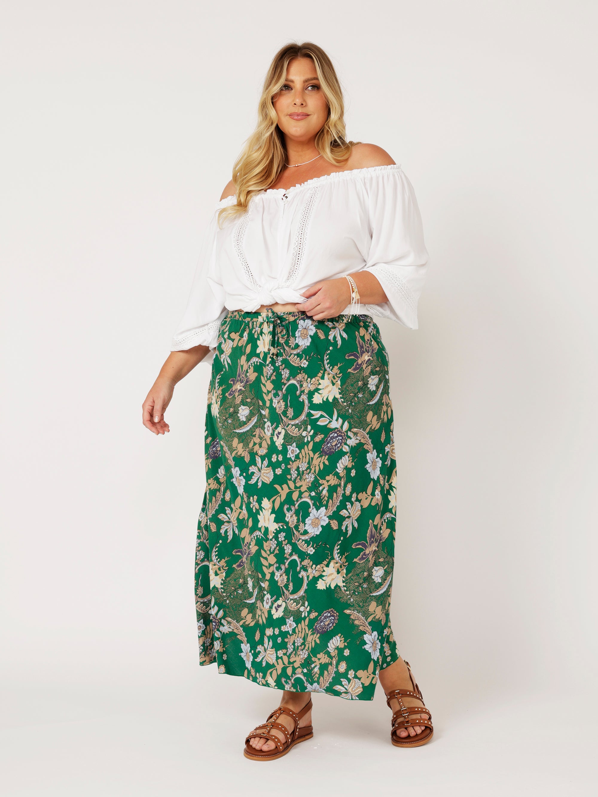 Violet Skirt | Midnight Garden Green - Saffron Road