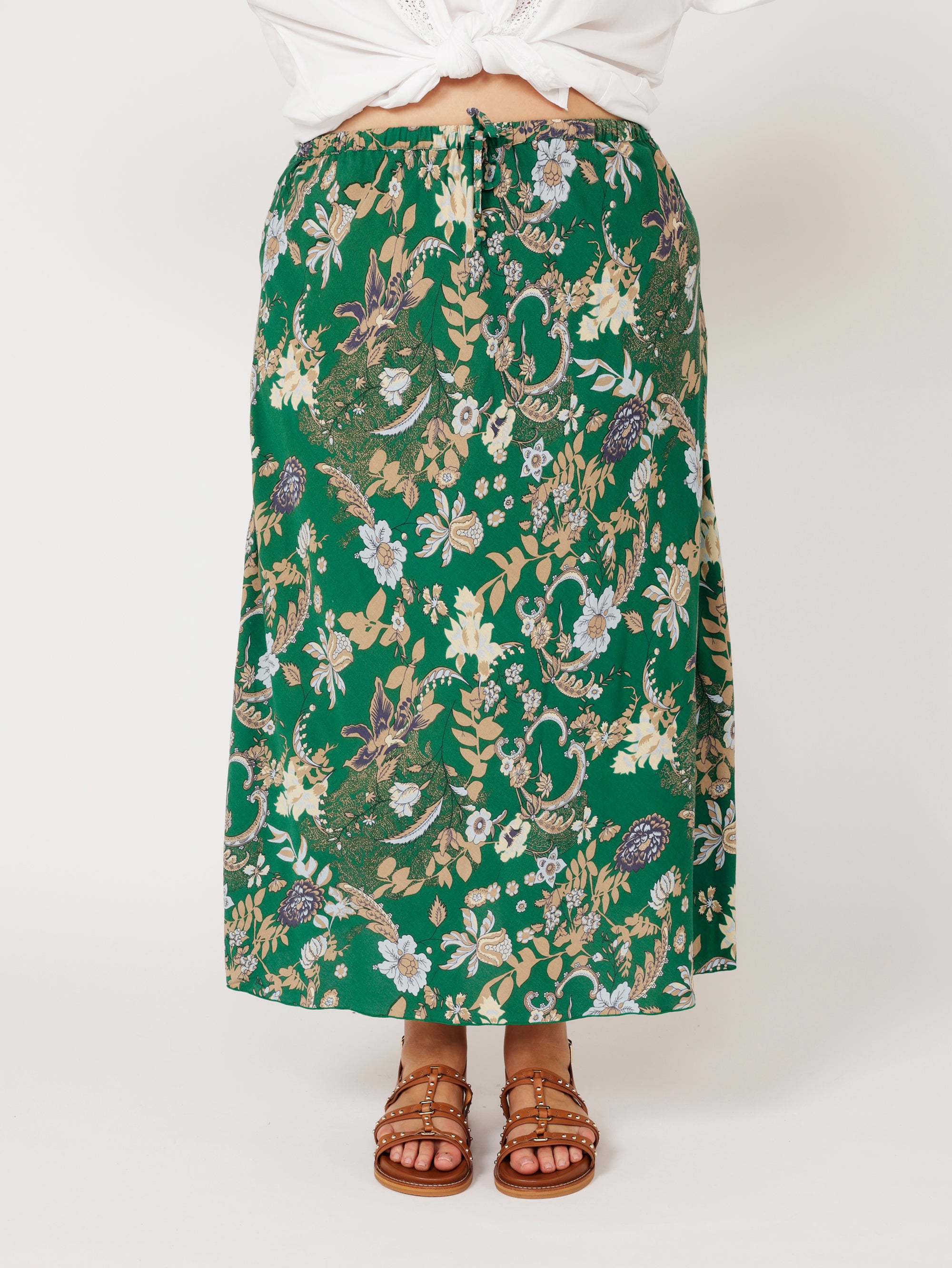 Violet Skirt | Midnight Garden Green - Saffron Road