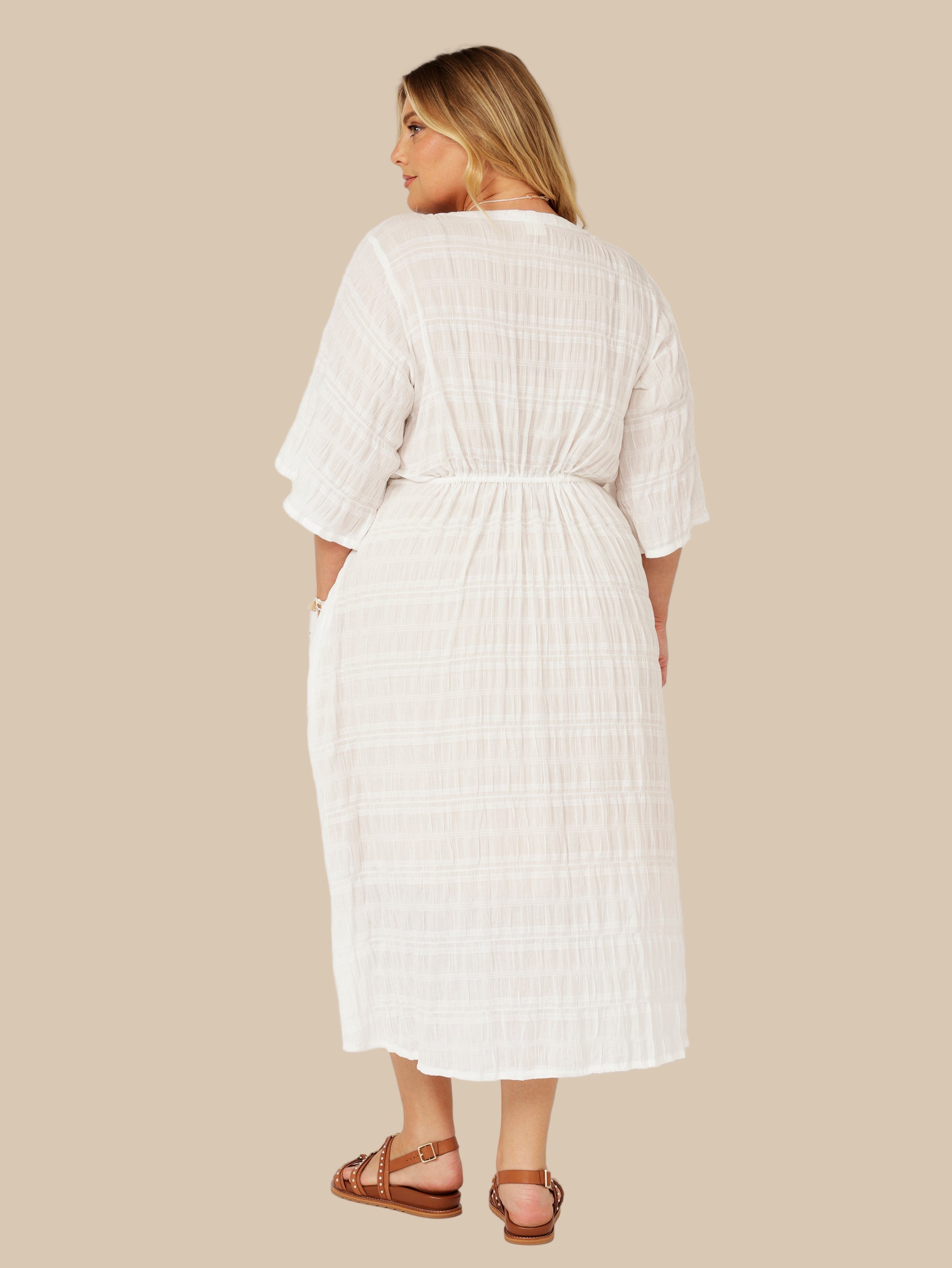 Morocco Dress | Waffle Ecru
