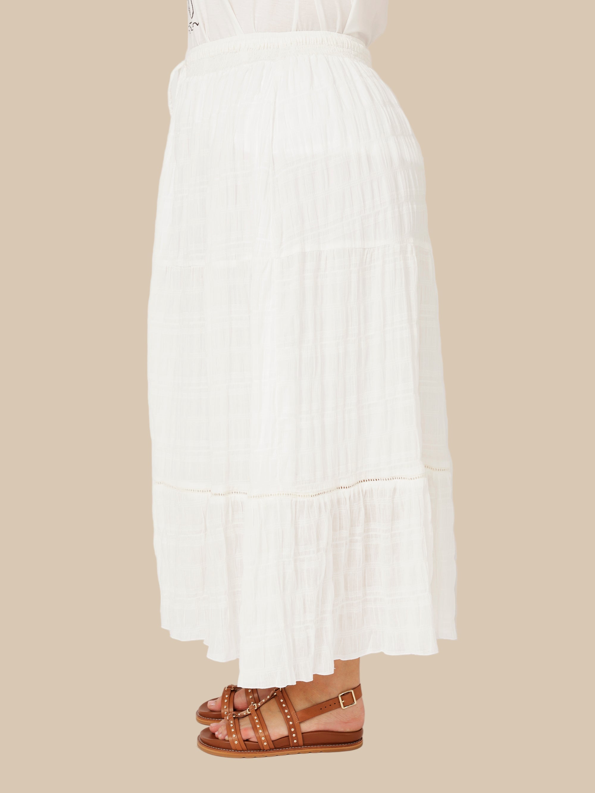 Chloe Skirt  | Waffle Ecru