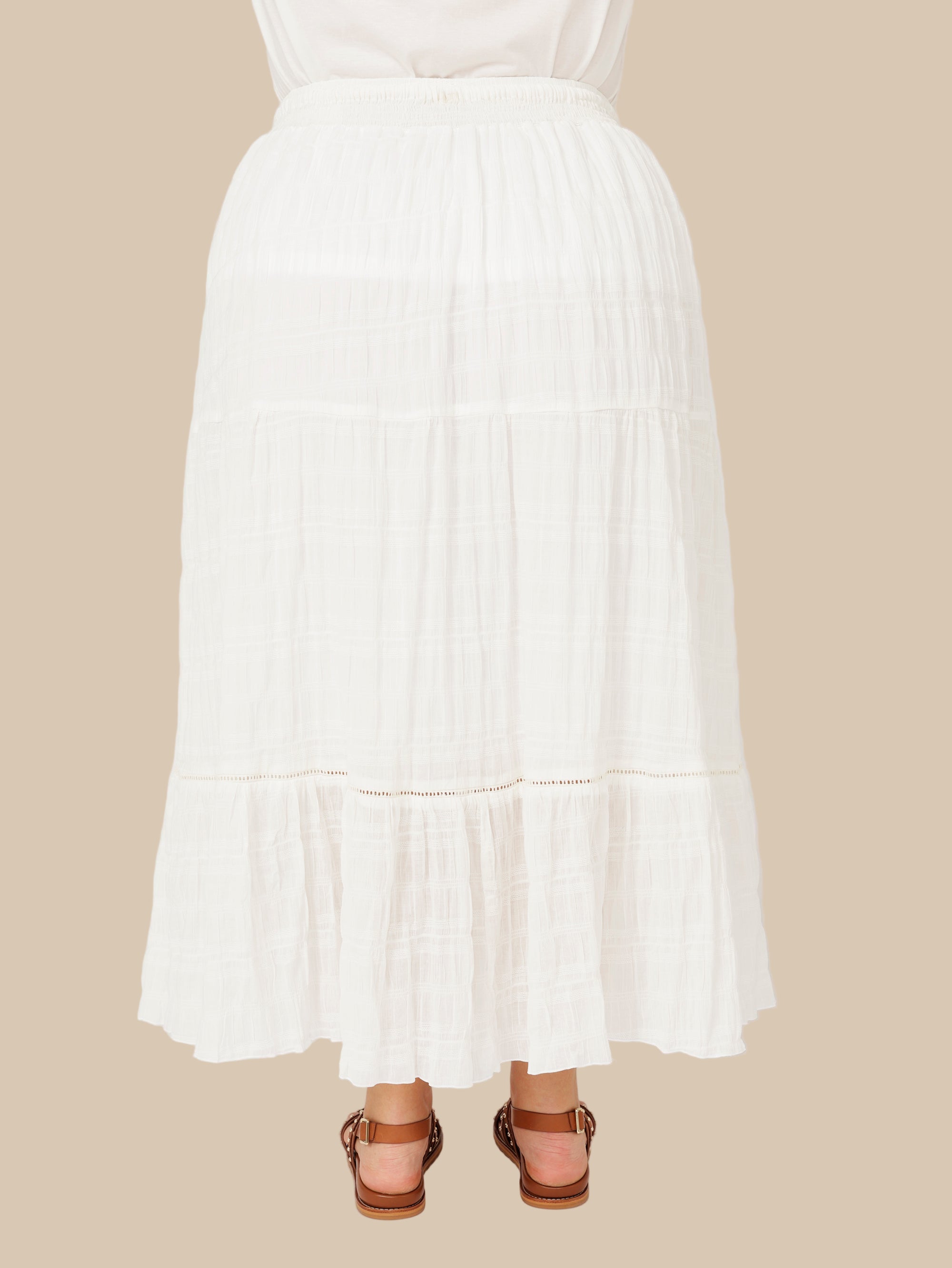 Chloe Skirt  | Waffle Ecru