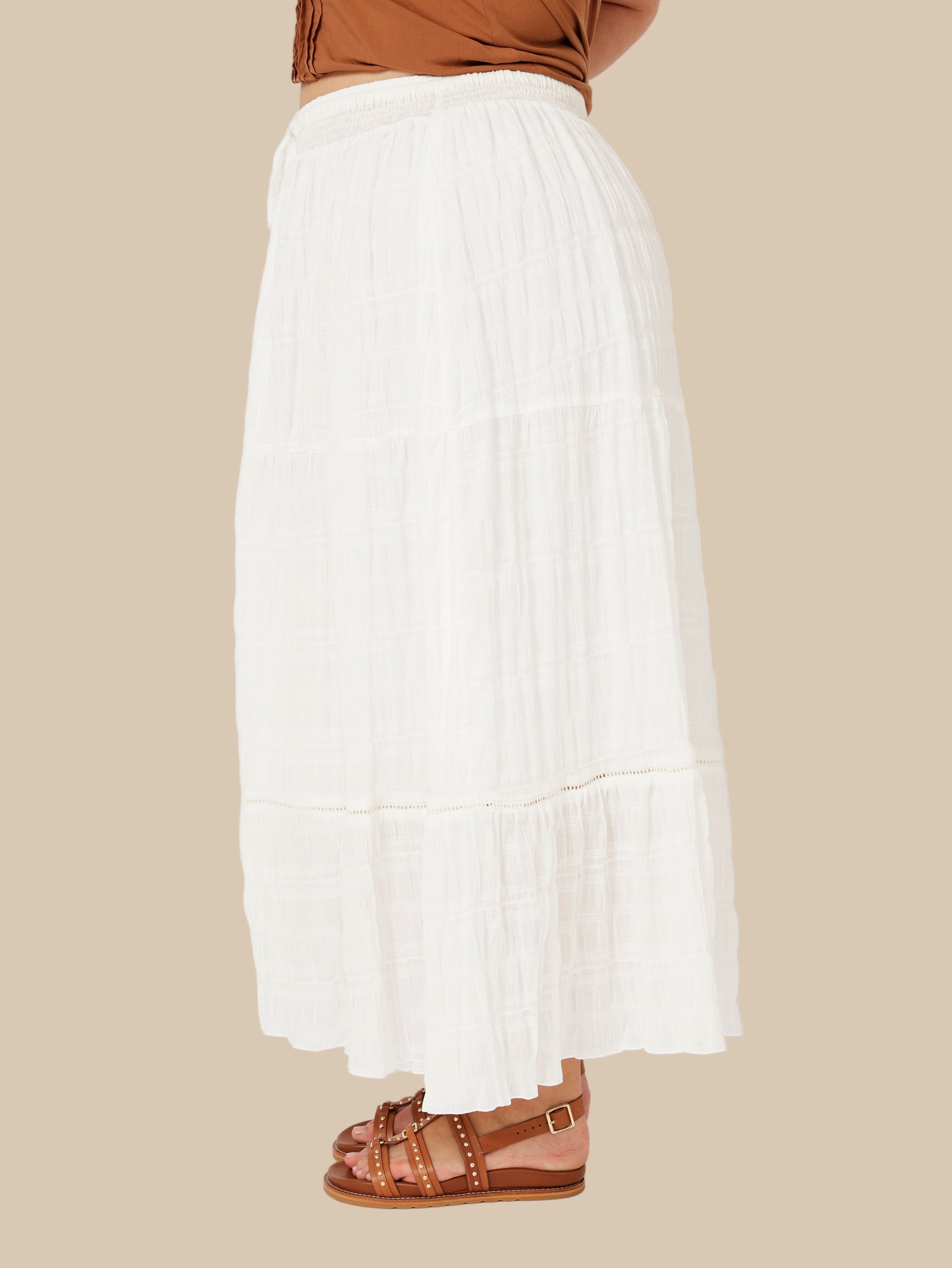 Chloe Skirt  | Waffle Ecru