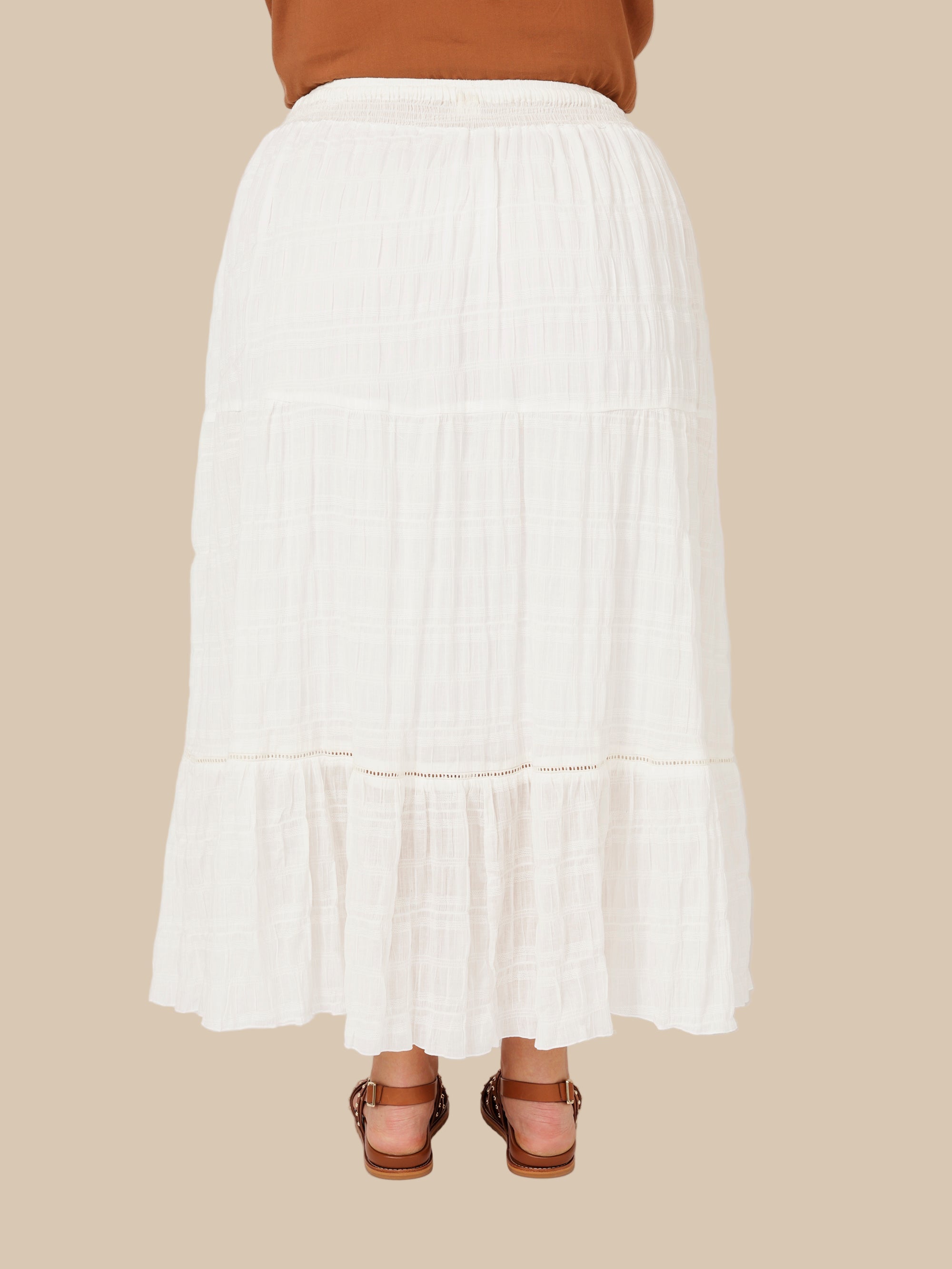 Chloe Skirt  | Waffle Ecru