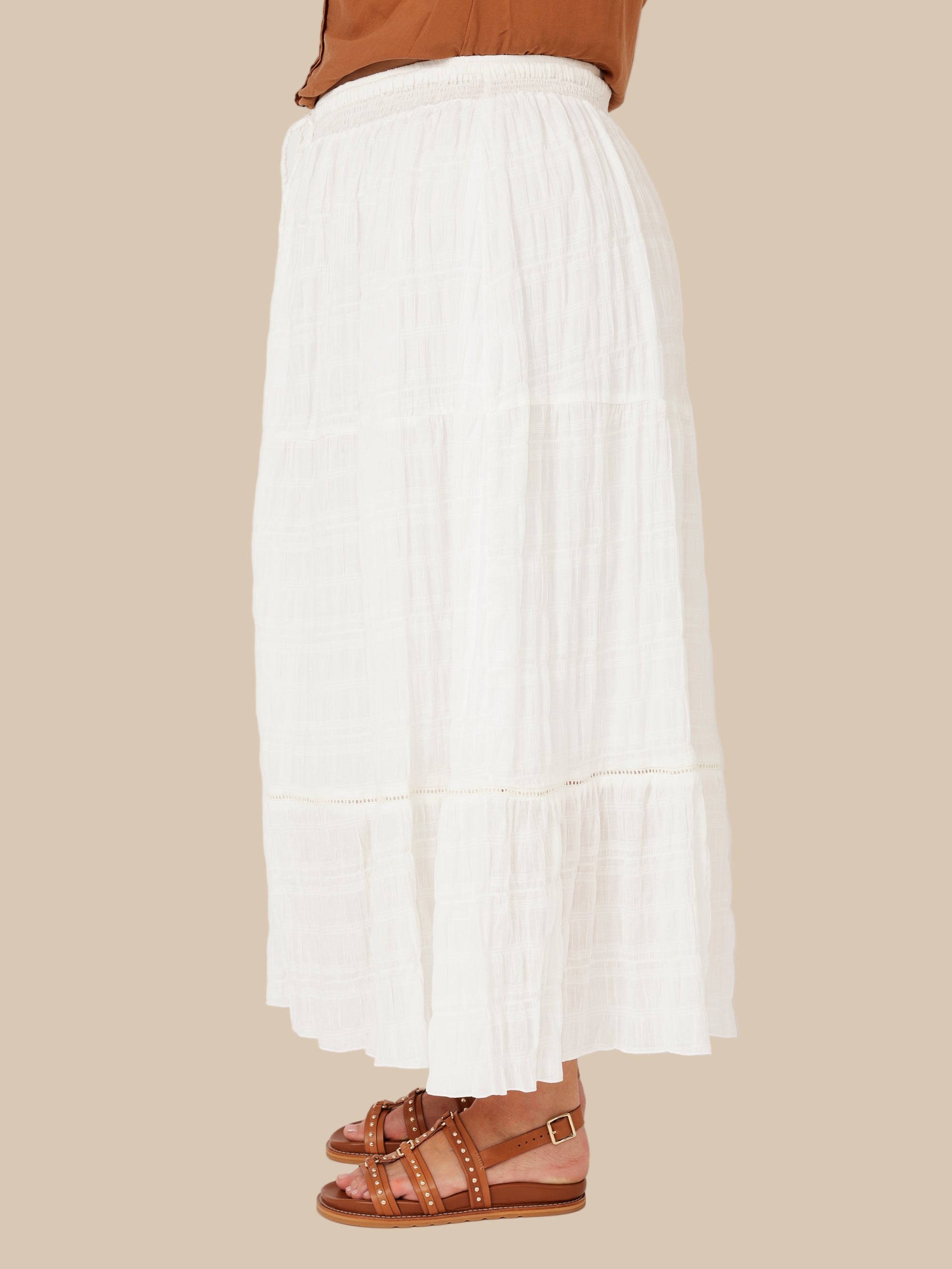 Chloe Skirt  | Waffle Ecru