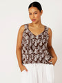 Mykonos Tank | Chocolate Indian Flower - Saffron Road