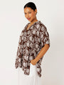 Madison Shirt | Chocolate Indian Flower - Saffron Road