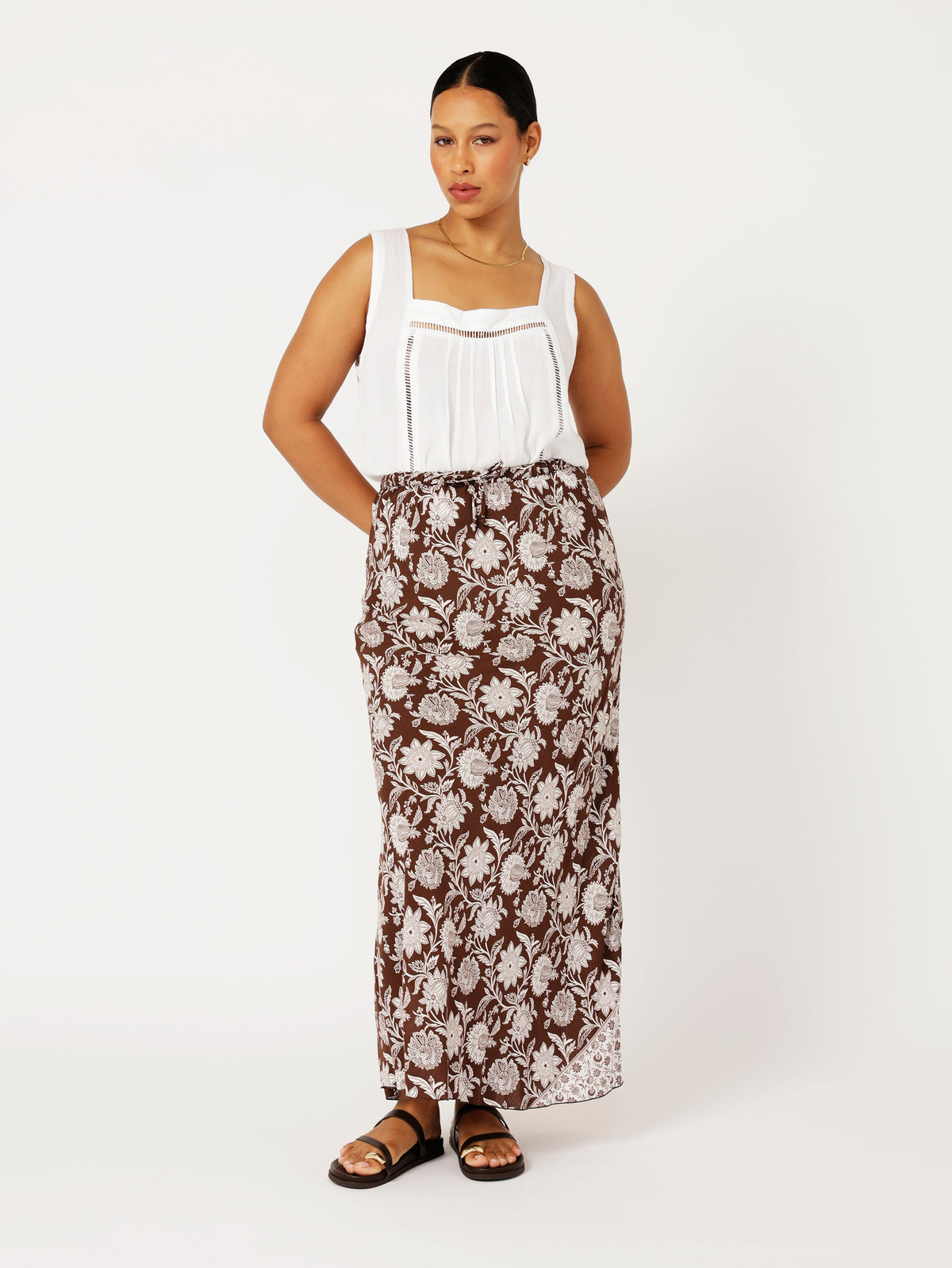 Violet Skirt | Chocolate Indian Flower - Saffron Road