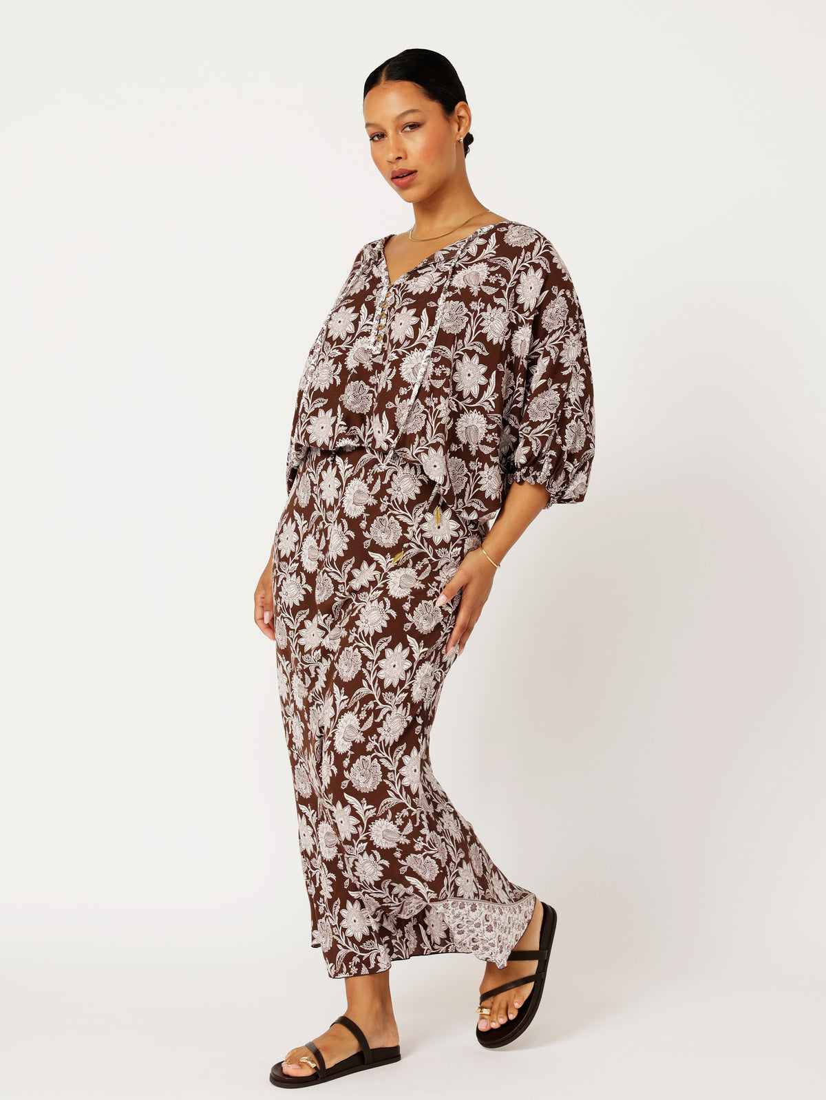 Violet Skirt | Chocolate Indian Flower - Saffron Road