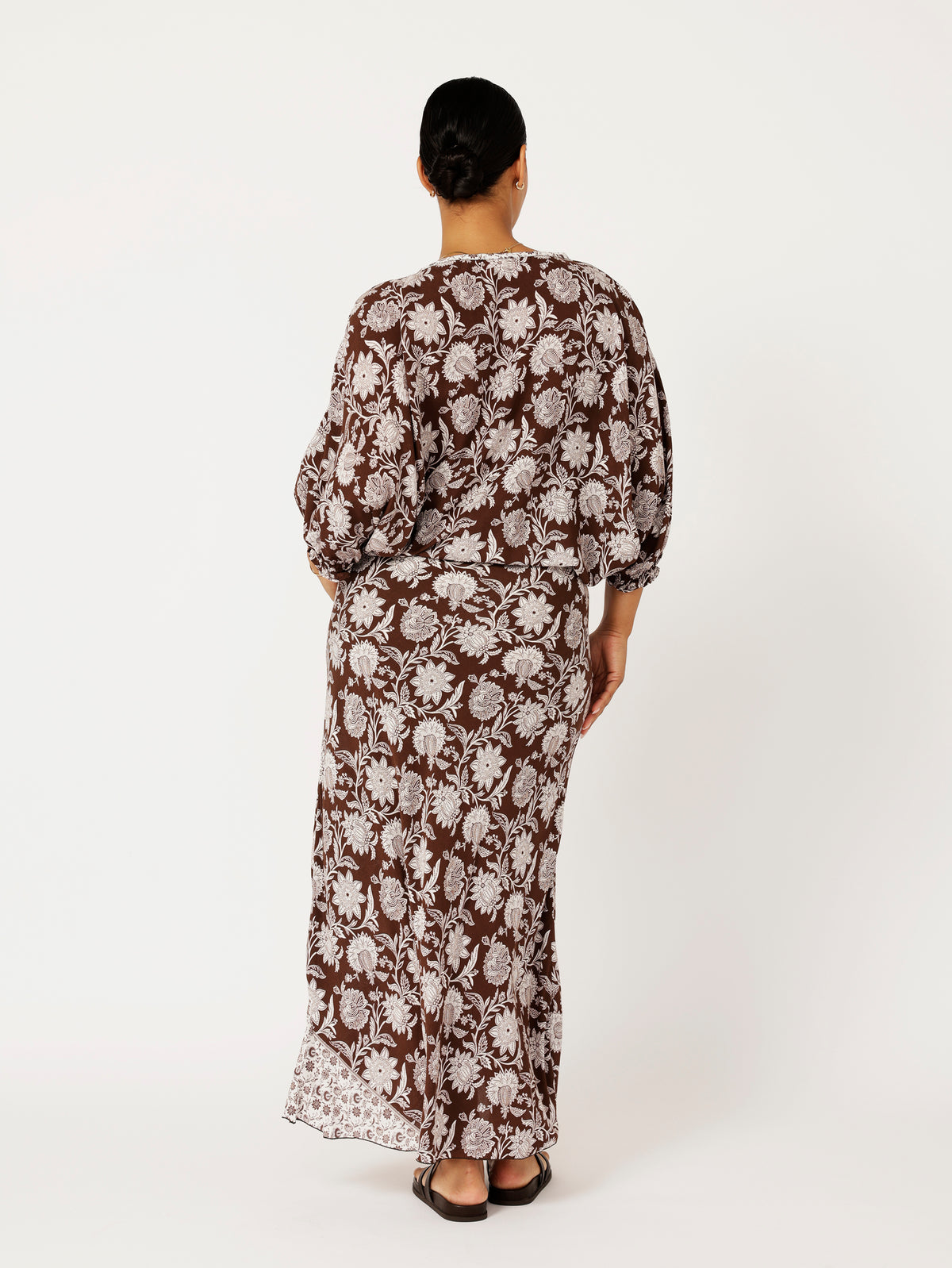 Violet Skirt | Chocolate Indian Flower - Saffron Road