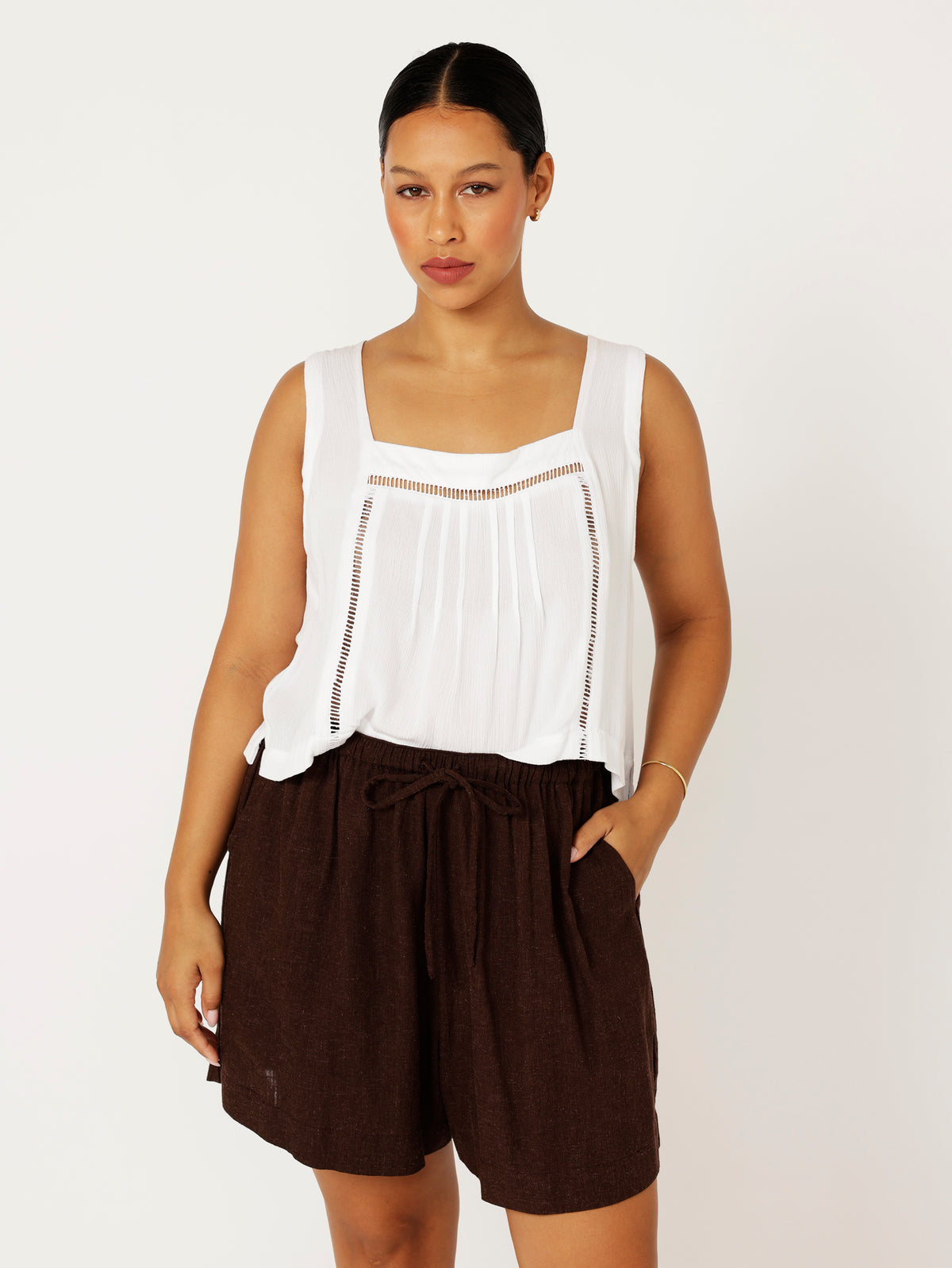 Island Shorts | Chocolate Linen Blend - Saffron Road
