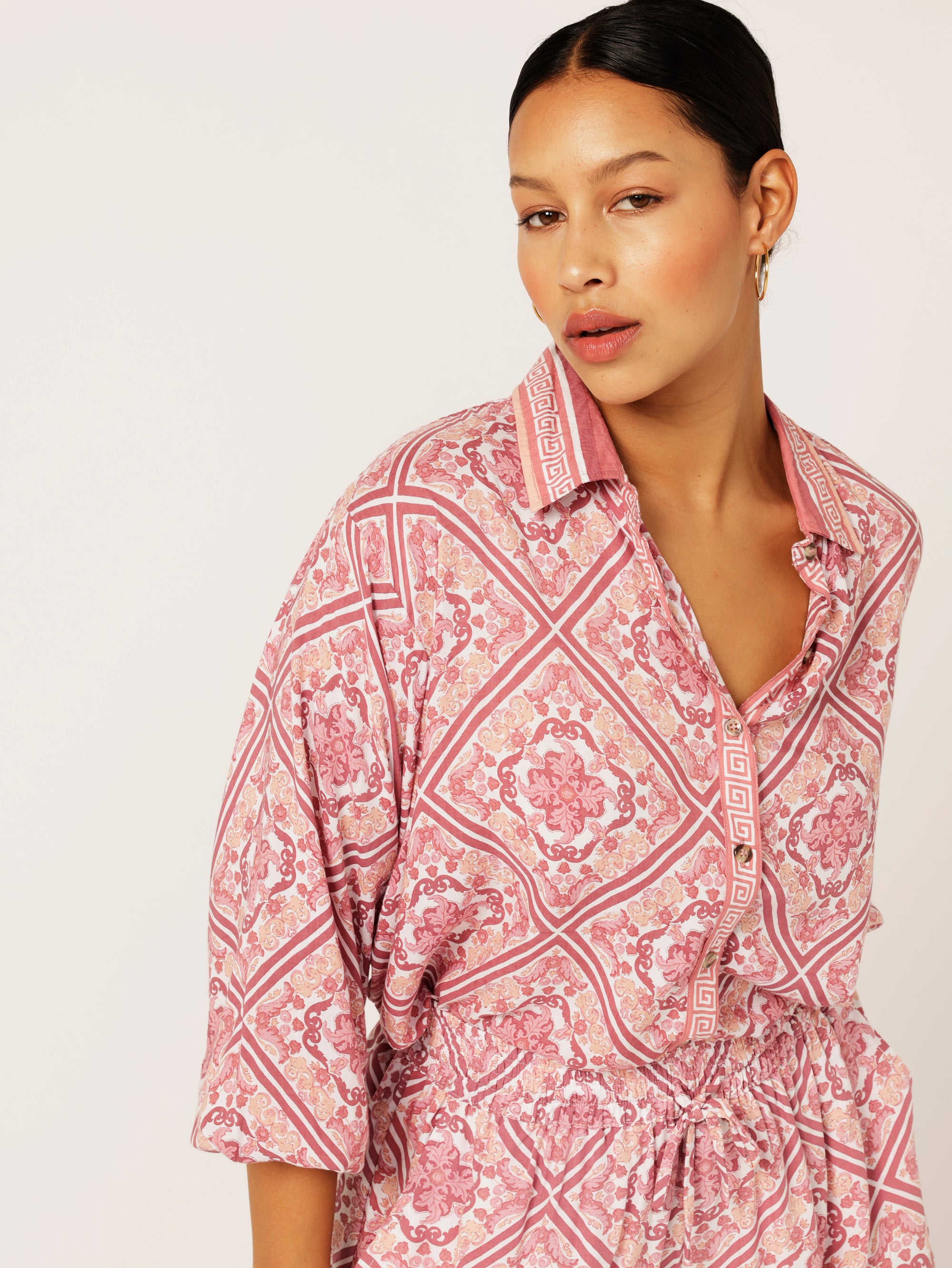 Military Shirt | Tea Rose Tile - Saffron Road