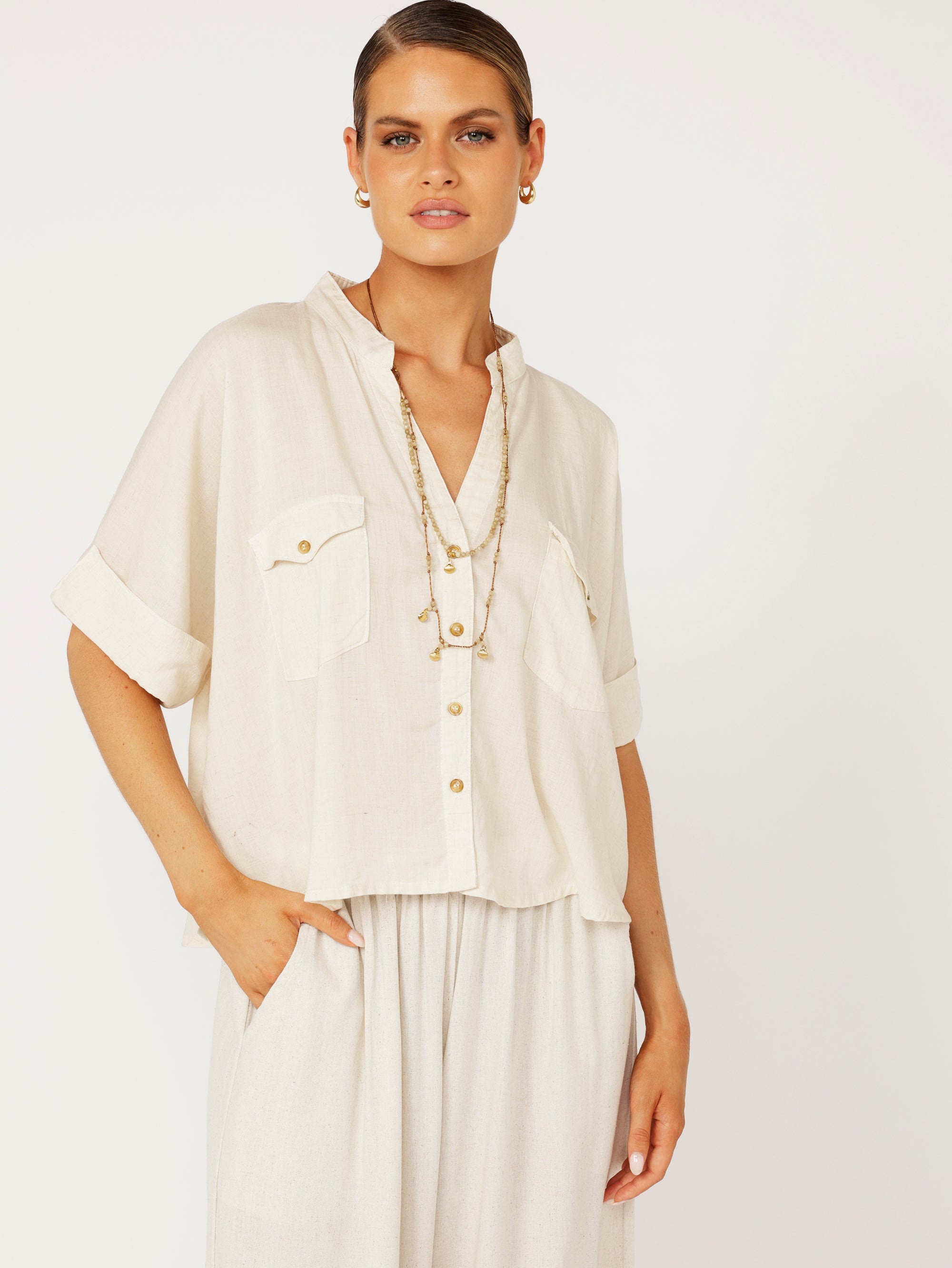 Mini Willow Shirt | Natural - Saffron Road