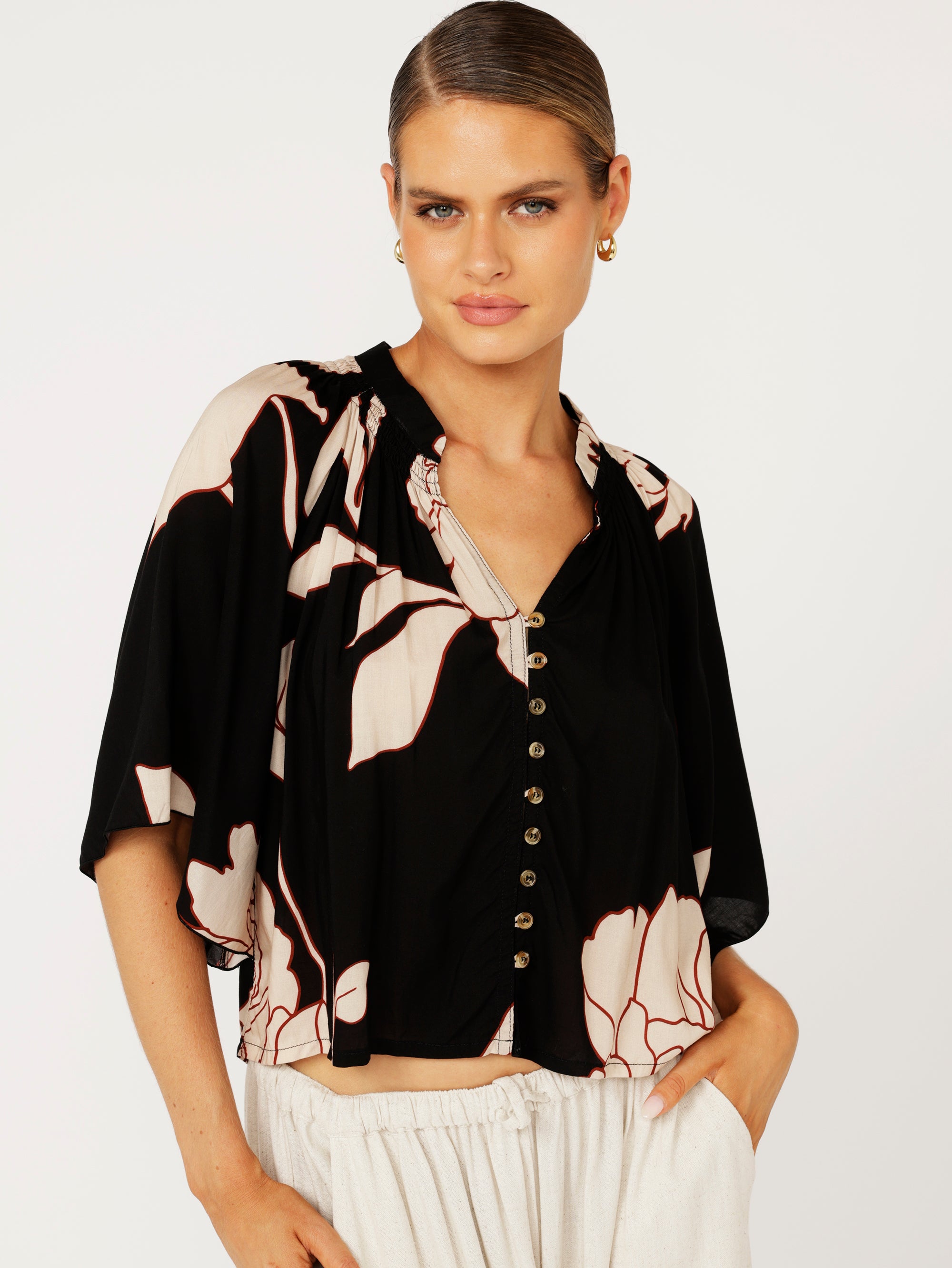 Phoebe Jacket | Midnight Botanica - Saffron Road