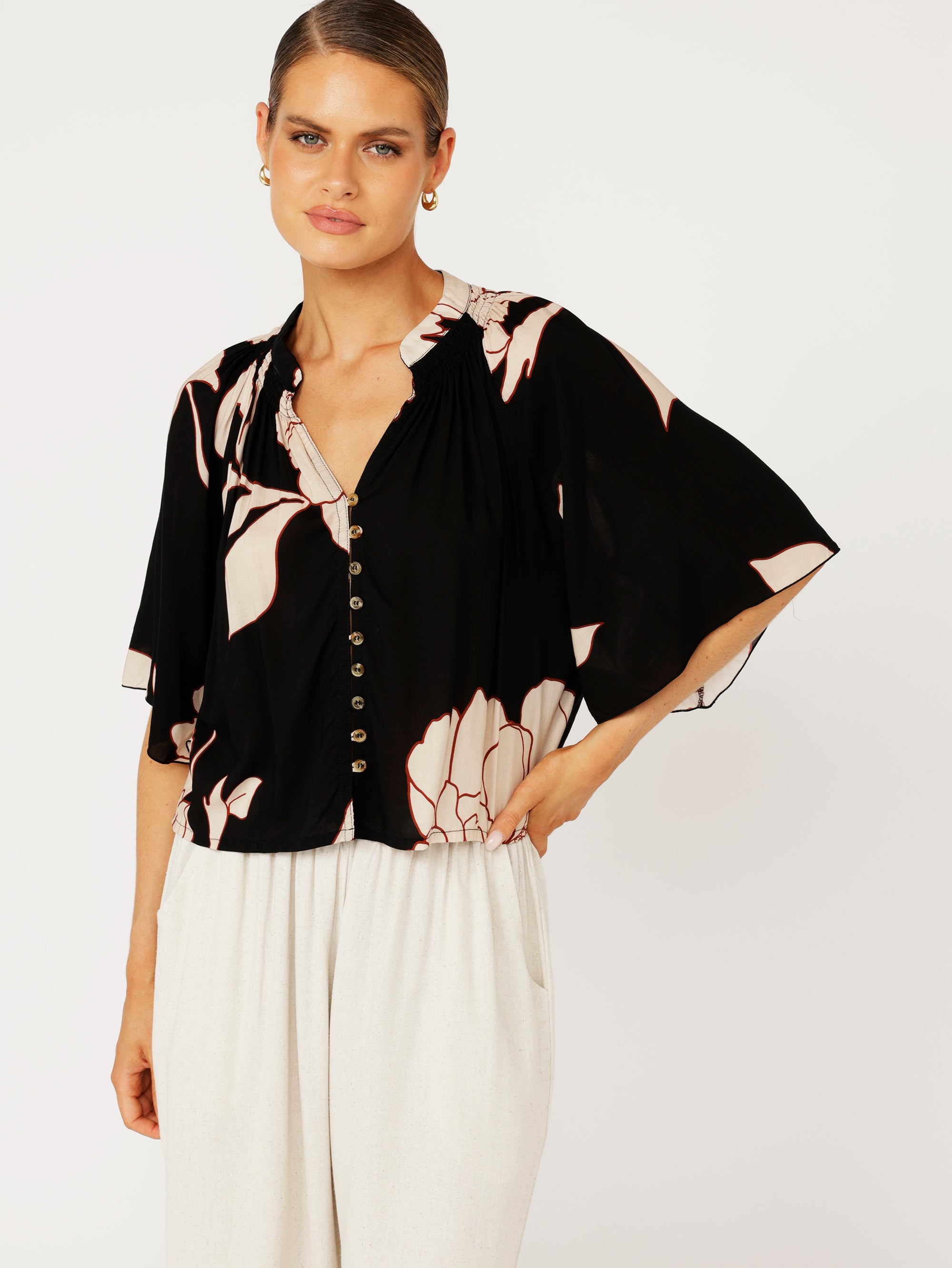 Phoebe Jacket | Midnight Botanica - Saffron Road