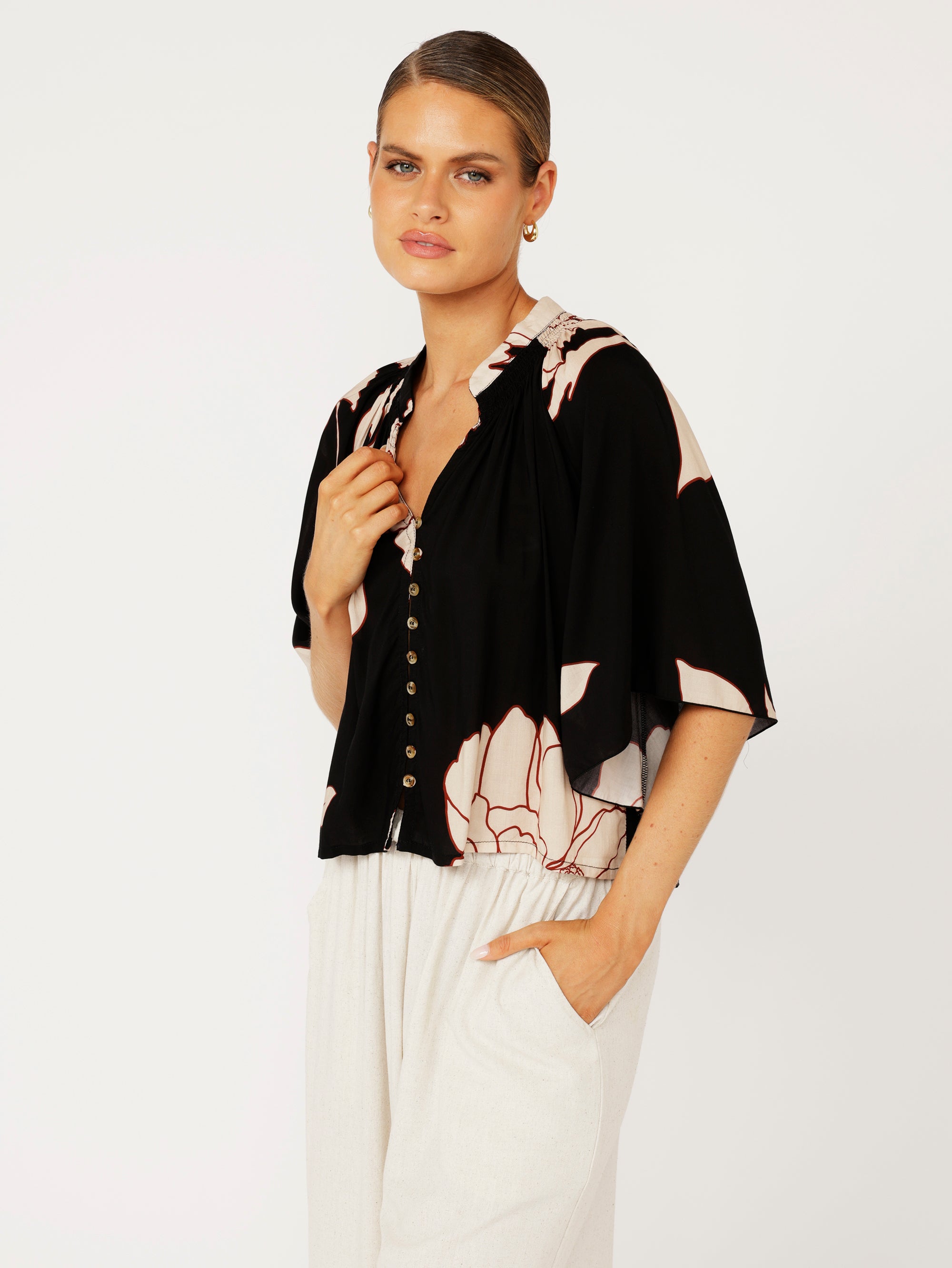 Phoebe Jacket | Midnight Botanica - Saffron Road