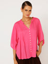 Amber Blouse with Pin Tucks | Hot Pink