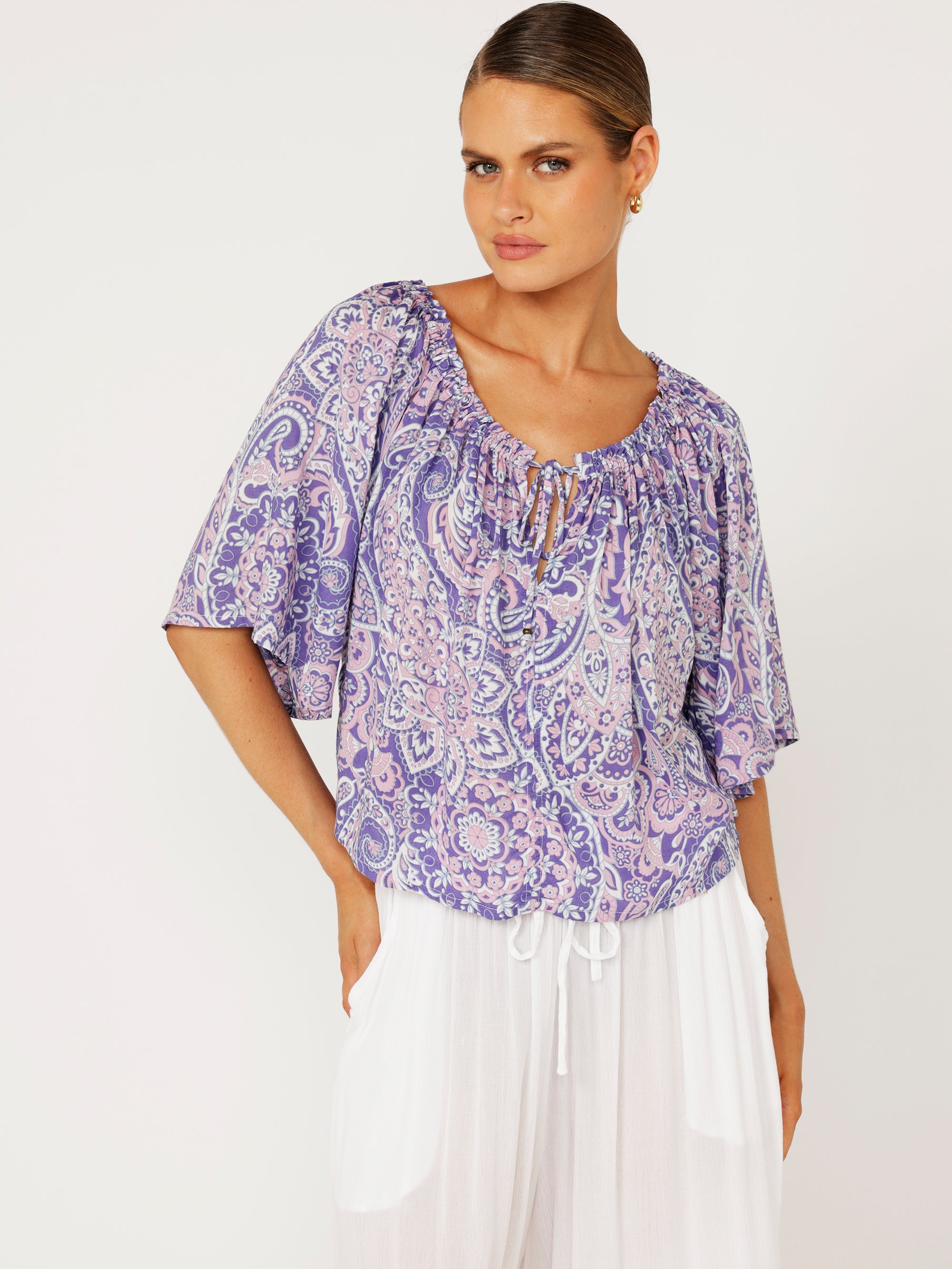 Festival Top | Purple Paisley - Saffron Road