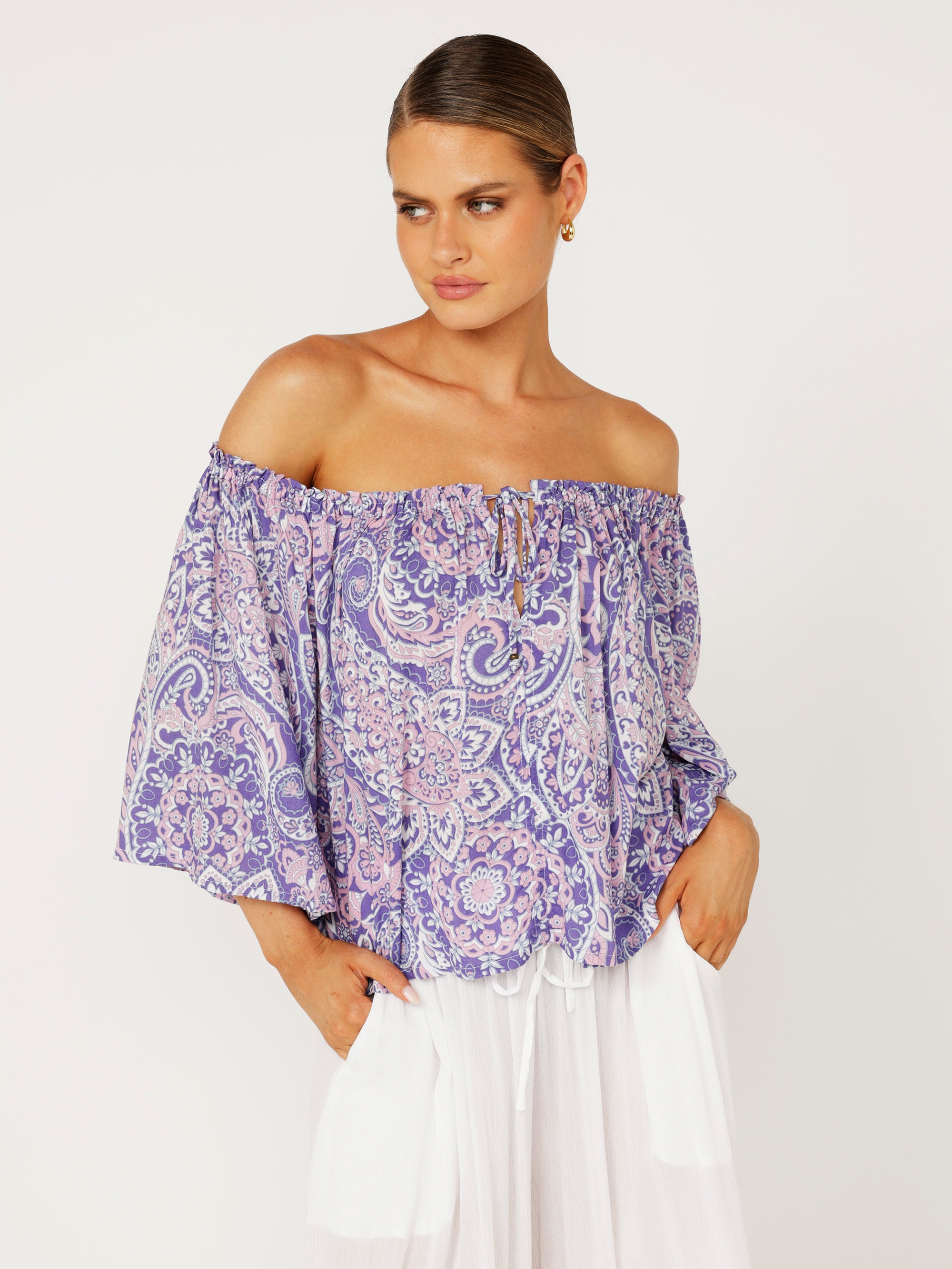 Festival Top | Purple Paisley - Saffron Road